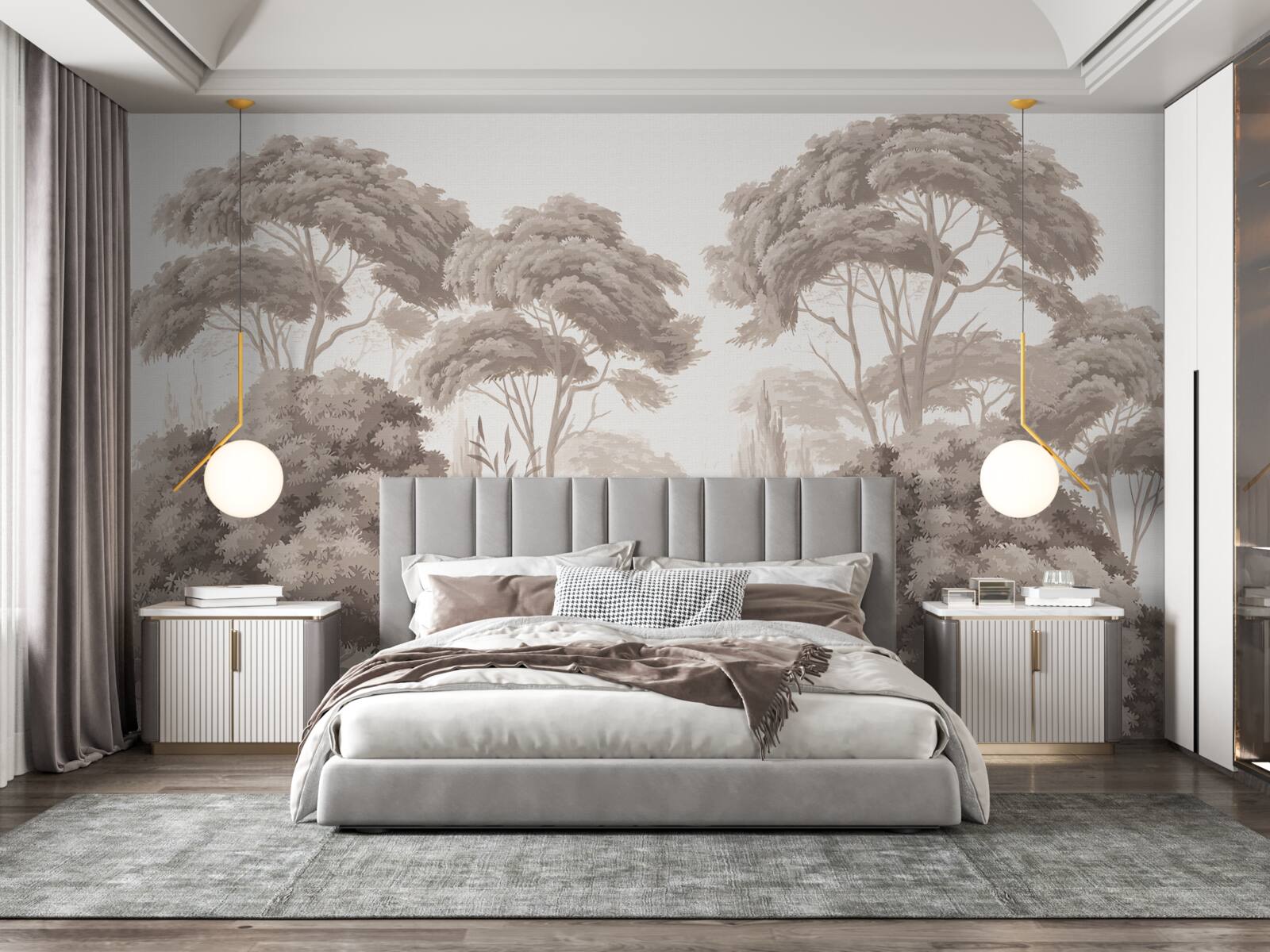 Фотошпалери пишні верхівки дерев у лісі