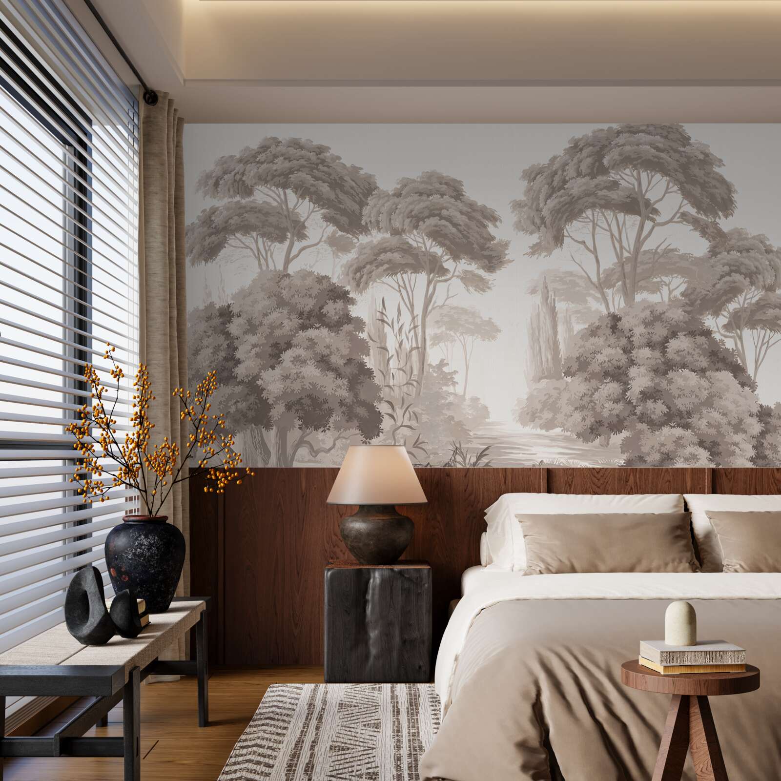 Фотошпалери пишні верхівки дерев у лісі