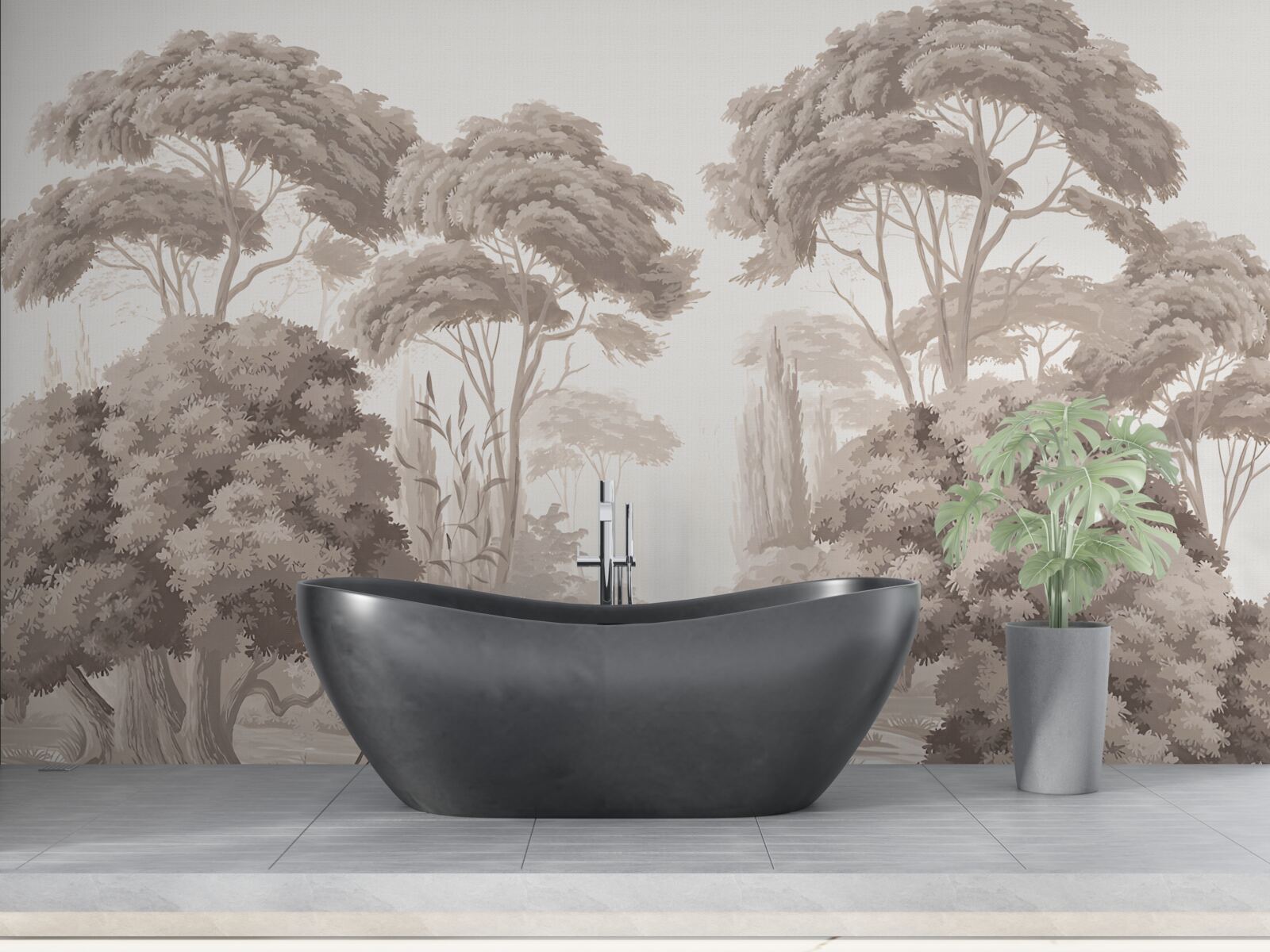 Фотошпалери пишні верхівки дерев у лісі