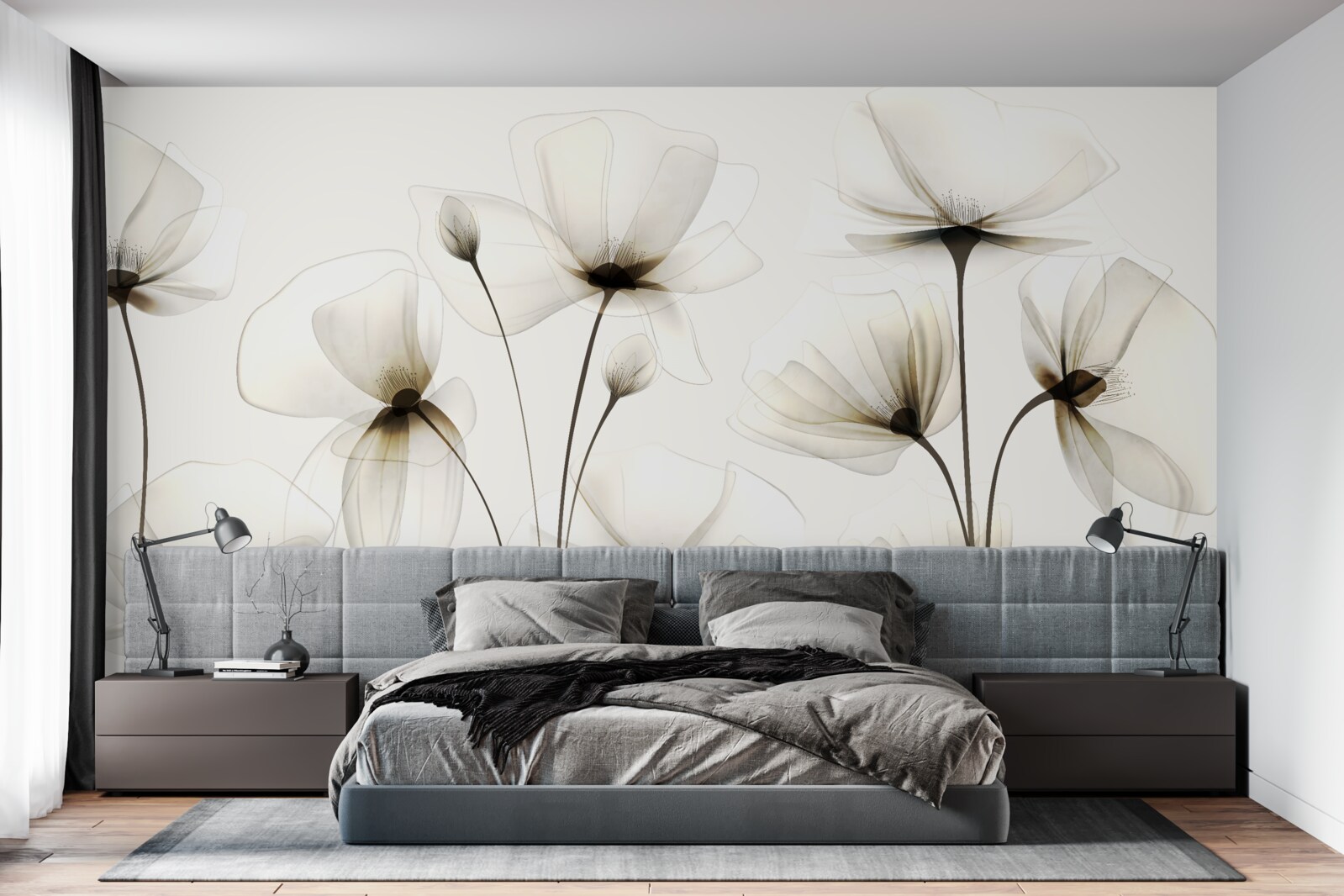 Фотошпалери витончений, напівпрозорий мак