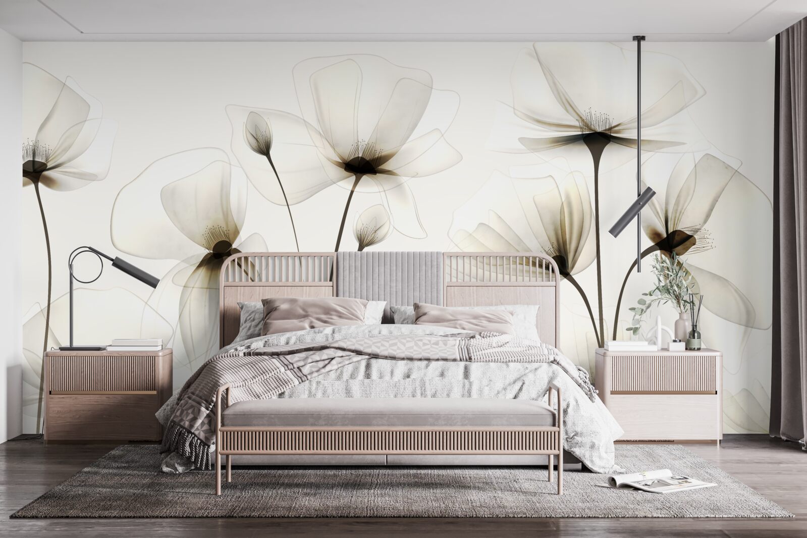 Фотошпалери витончений, напівпрозорий мак