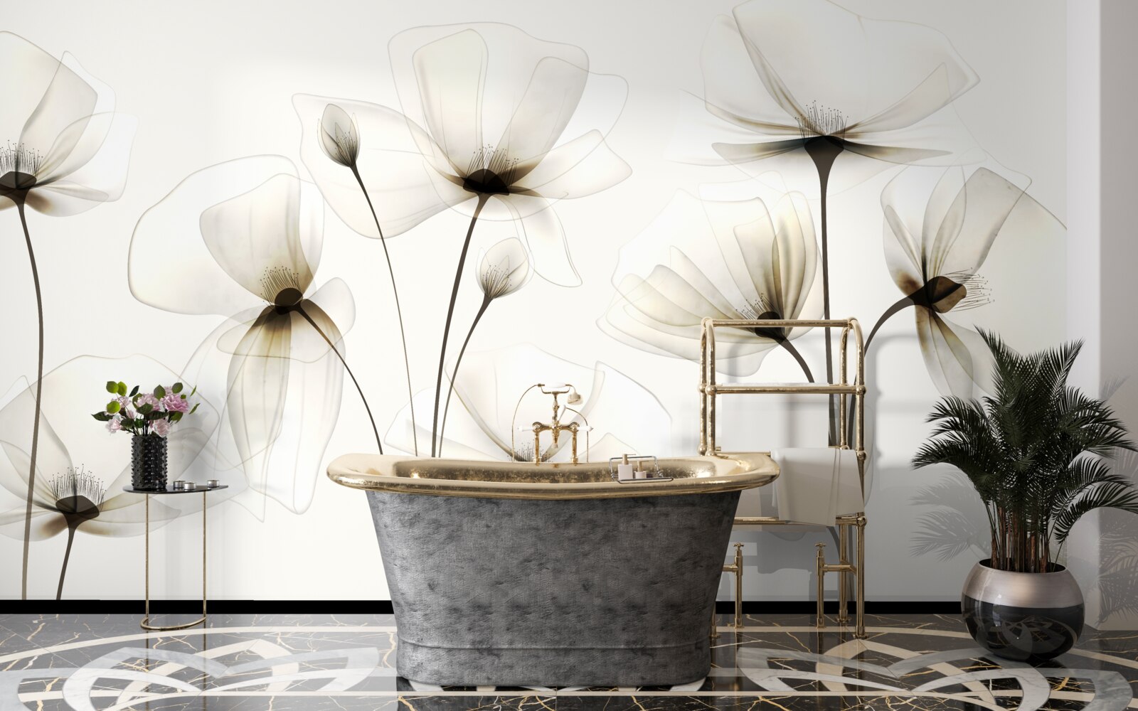 Фотошпалери витончений, напівпрозорий мак