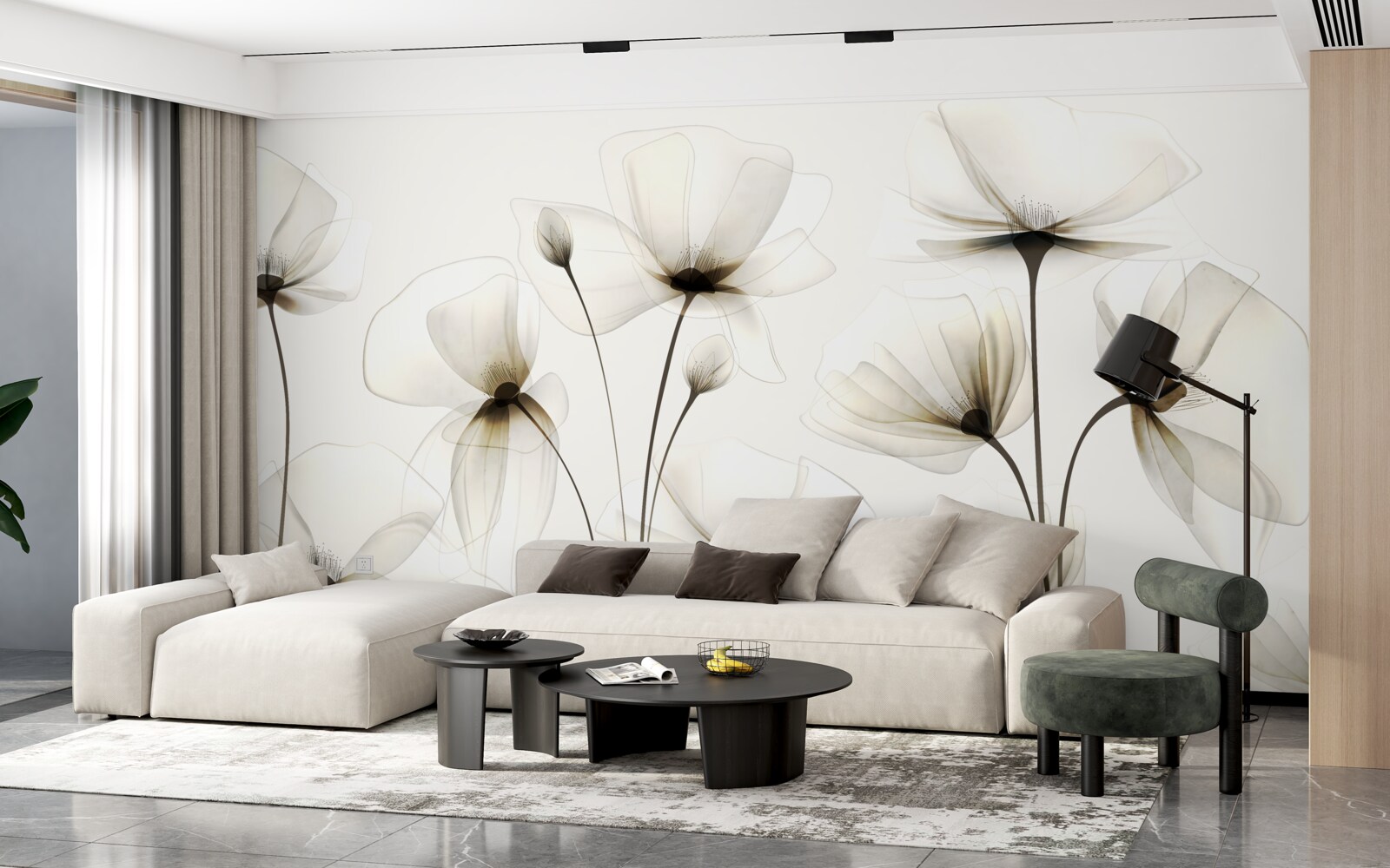 Фотошпалери витончений, напівпрозорий мак