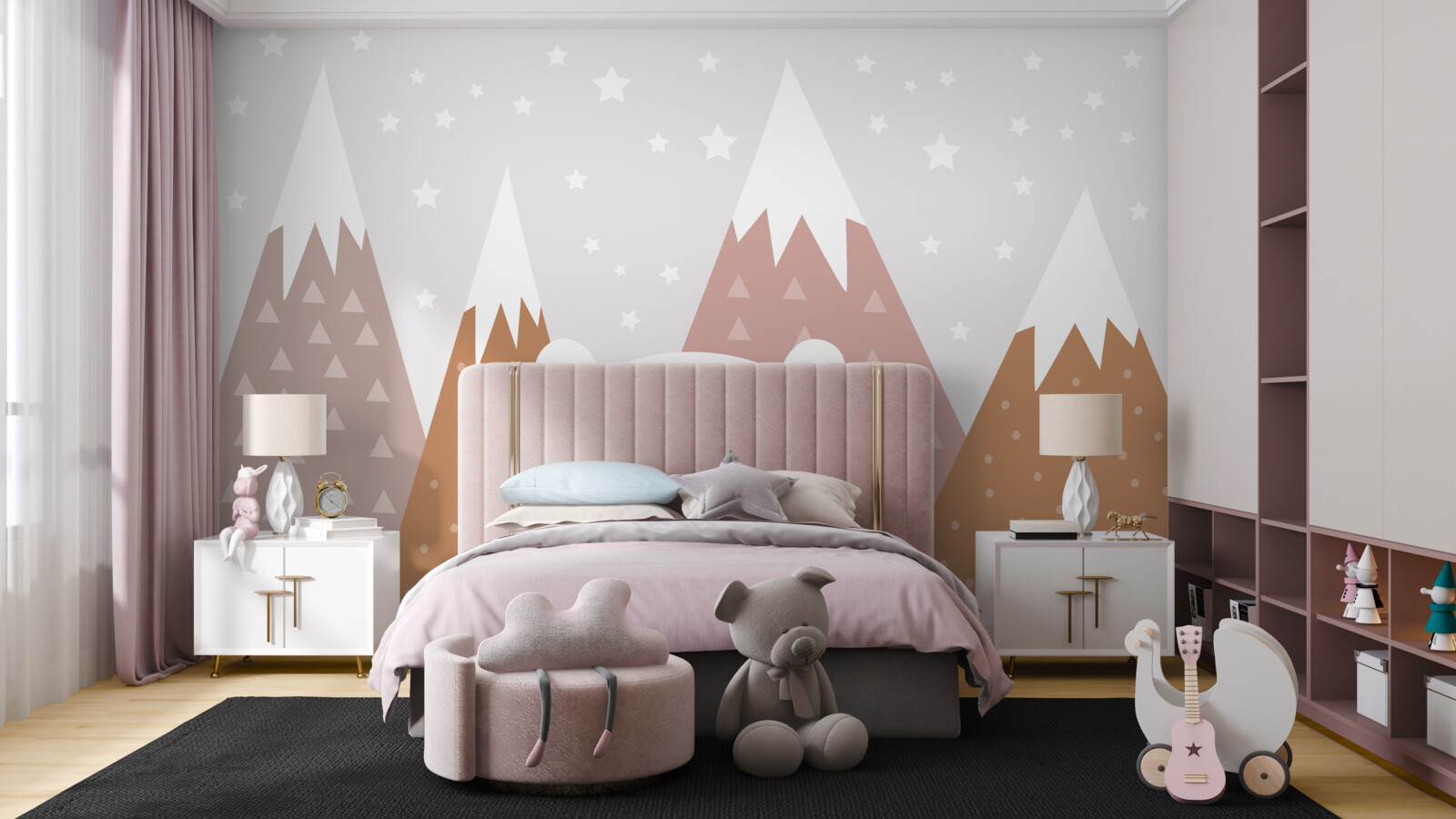 Фотошпалери ведмідь відпочиває в горах