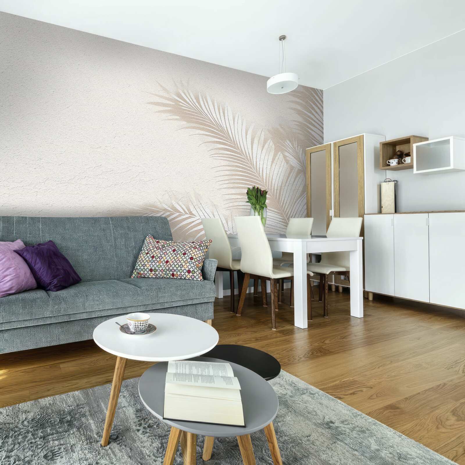 Фотошпалери листя папороті білосніжні