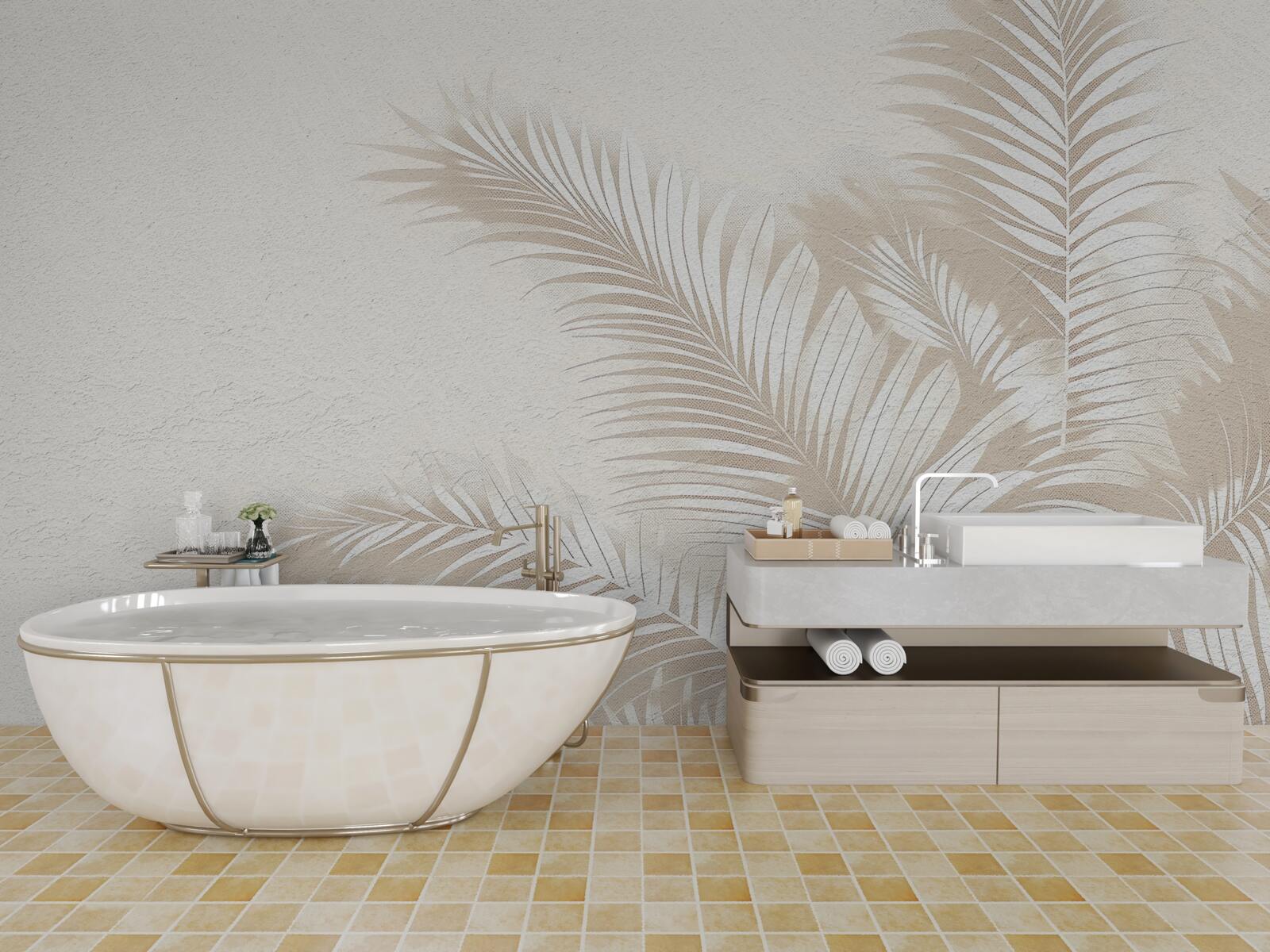 Фотошпалери листя папороті білосніжні