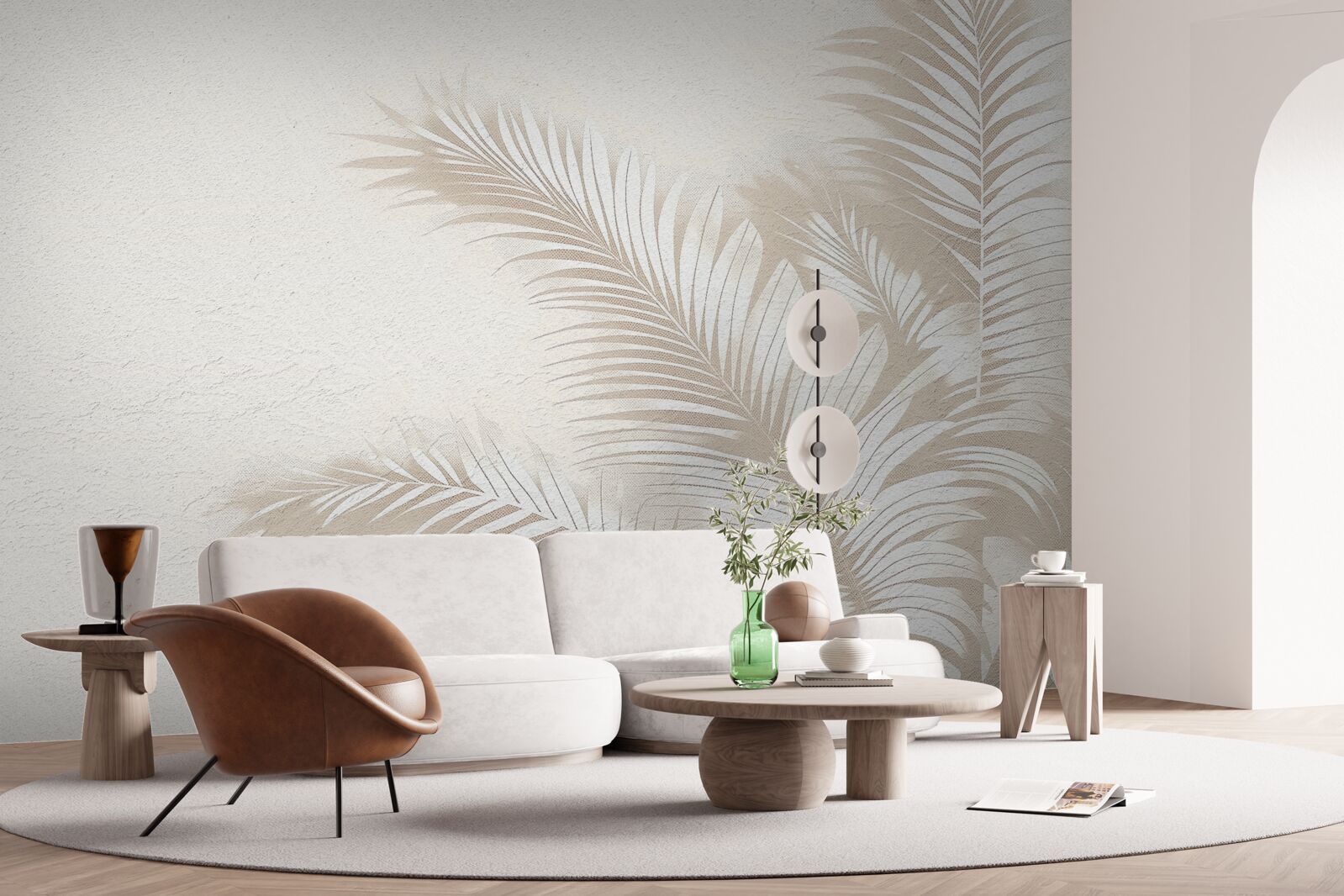 Фотошпалери листя папороті білосніжні