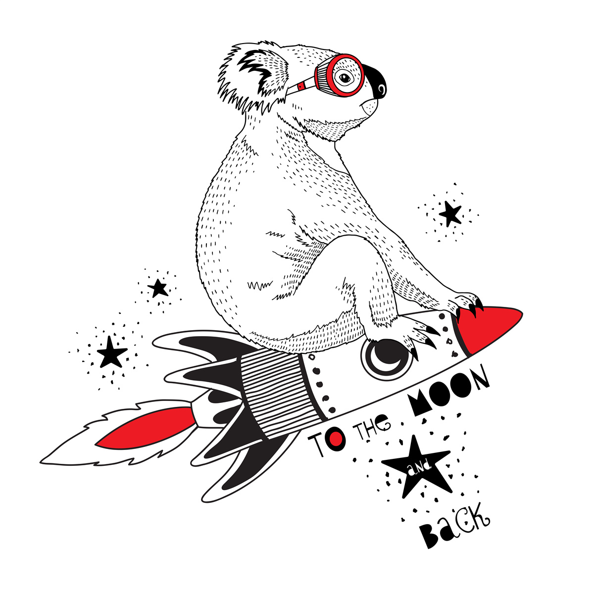 Фотошпалери коала ракієта