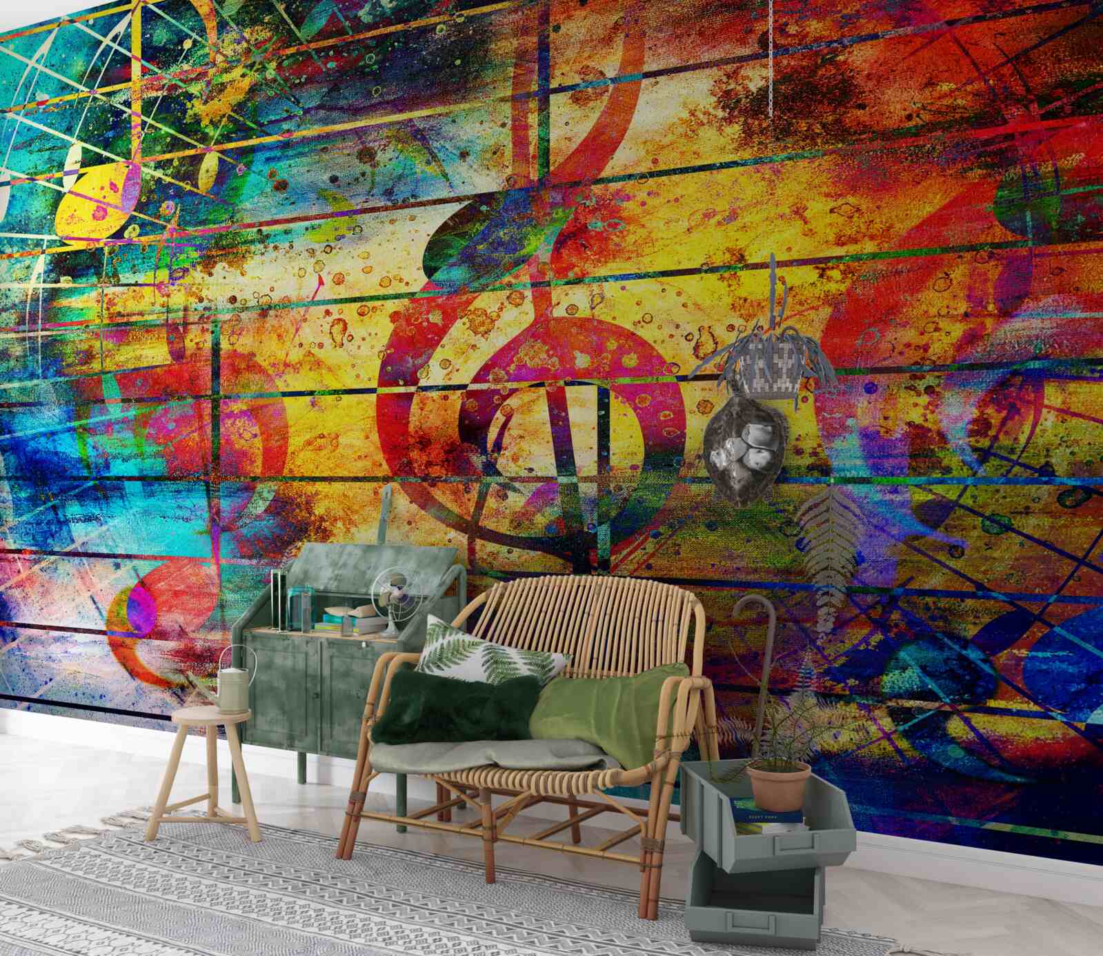 Фотошпалери графіті у вигляді скрипкового ключа