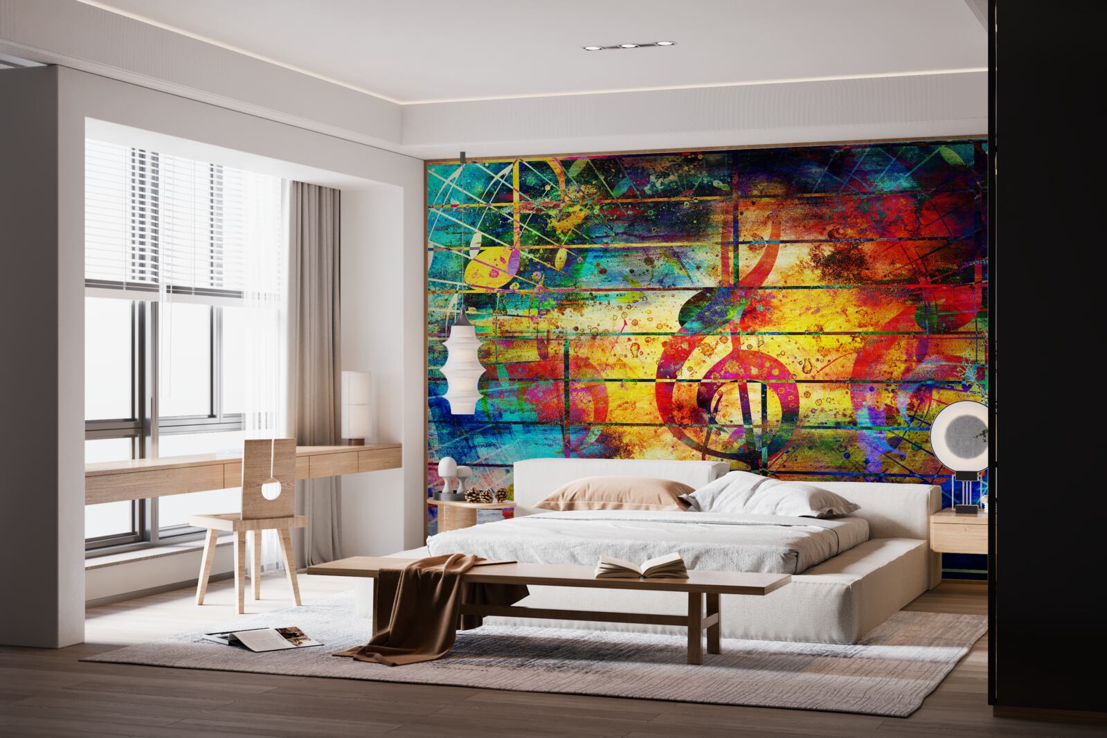 Фотошпалери графіті у вигляді скрипкового ключа