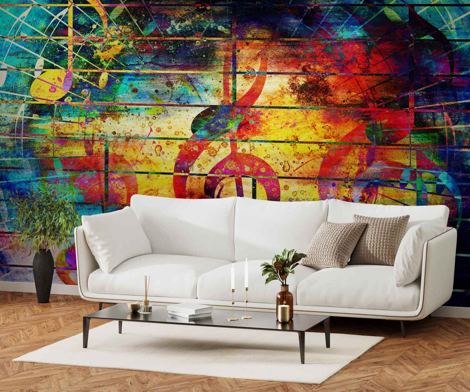 Фотошпалери графіті у вигляді скрипкового ключа