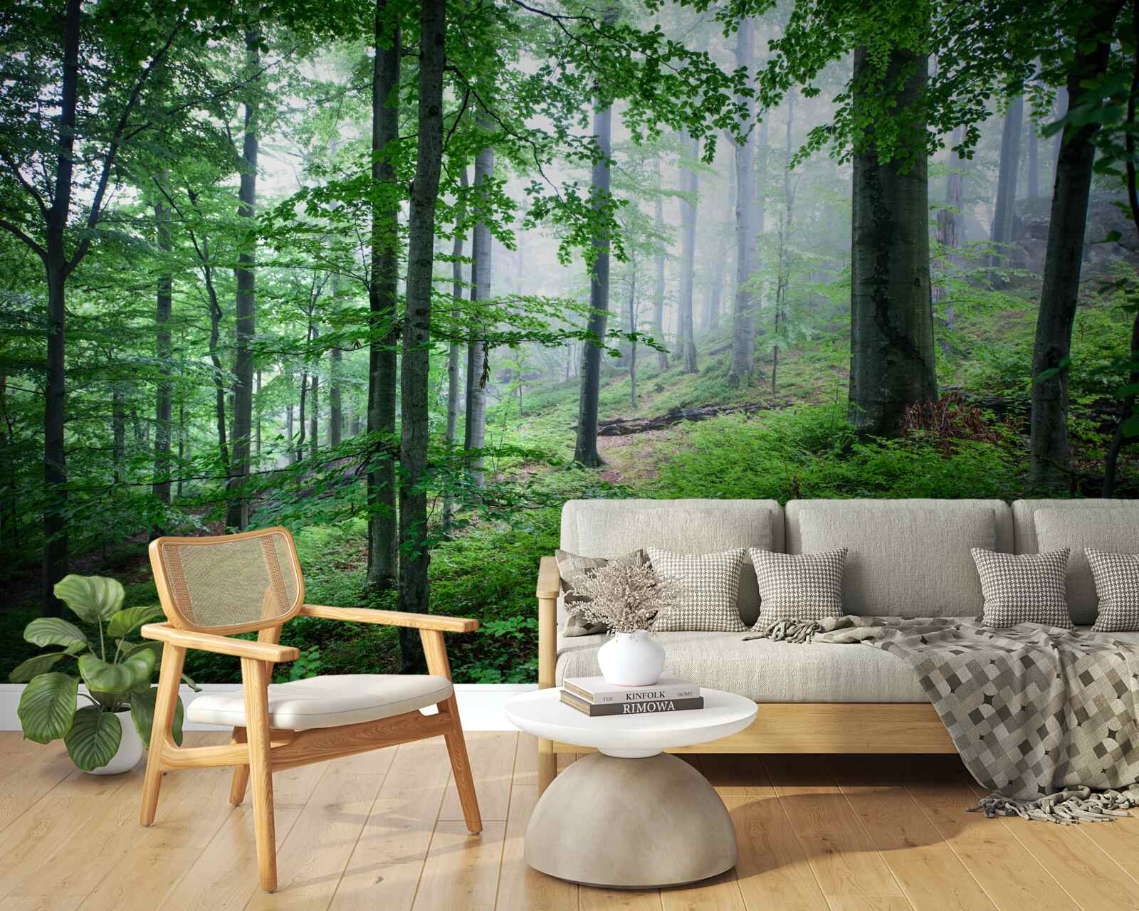 Фотошпалери туман спускається на лісову гущавину