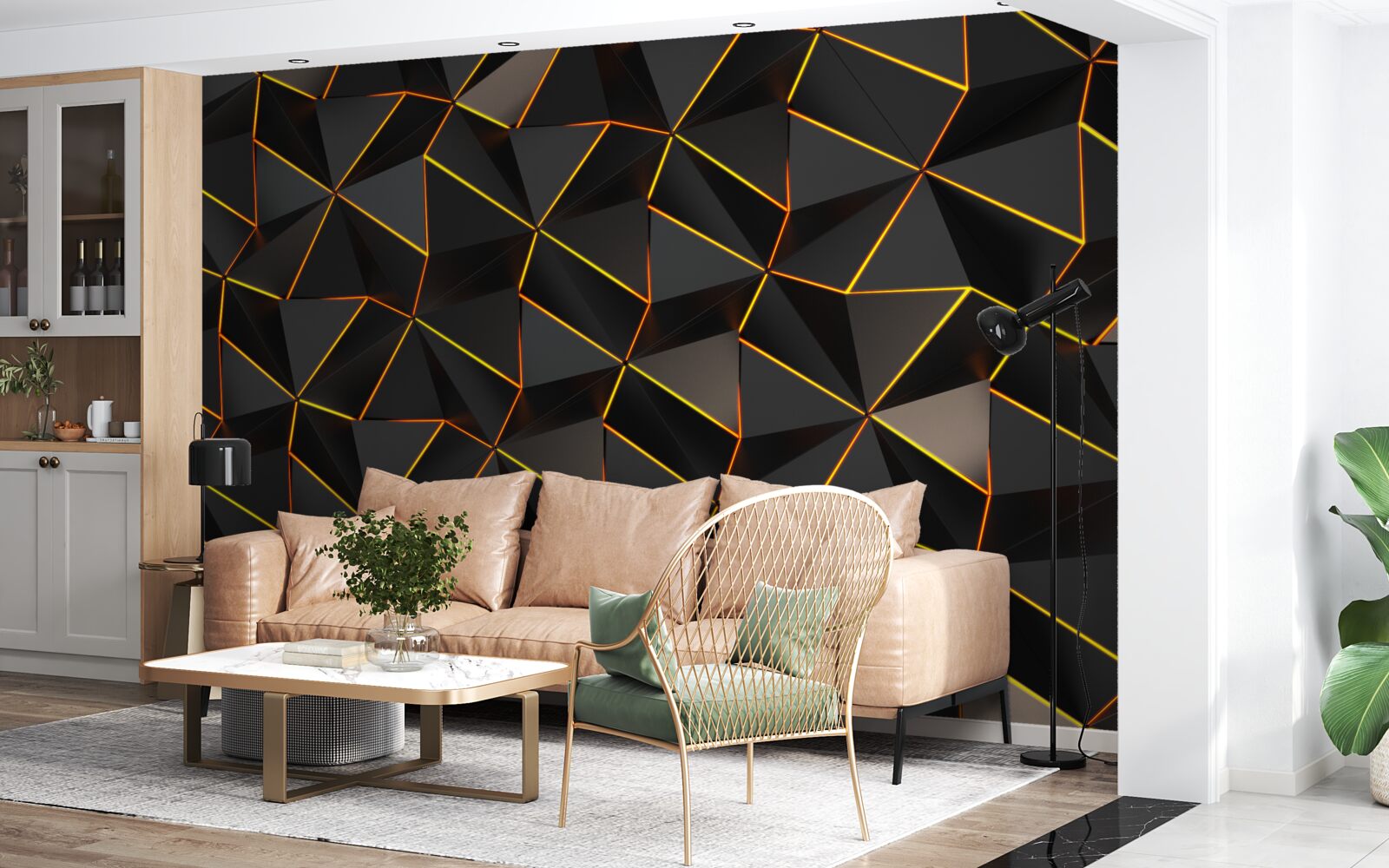 Фотошпалери 3d піраміди з золотом