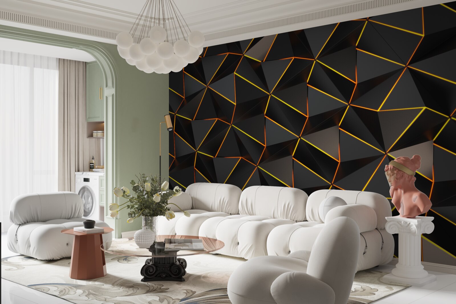 Фотошпалери 3d піраміди з золотом