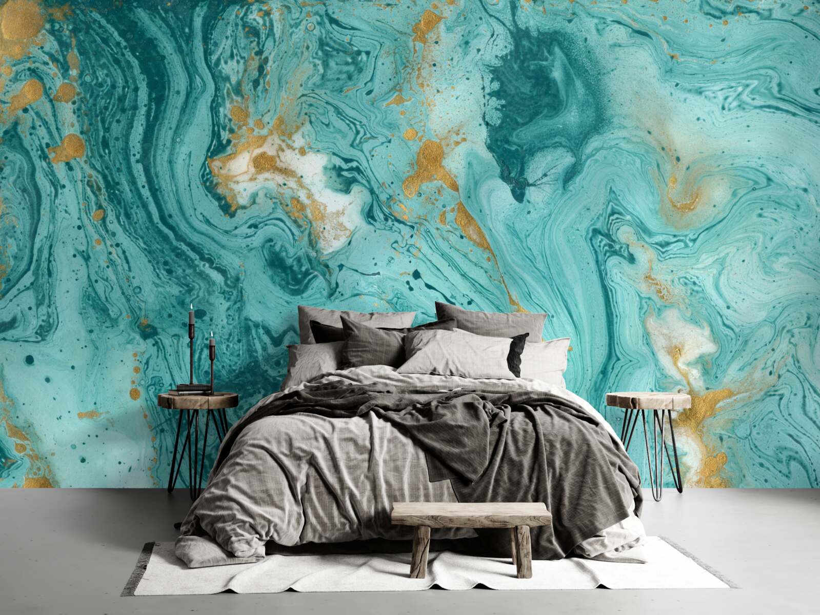 Фотошпалери світло-блакитні візерунки на мармурі