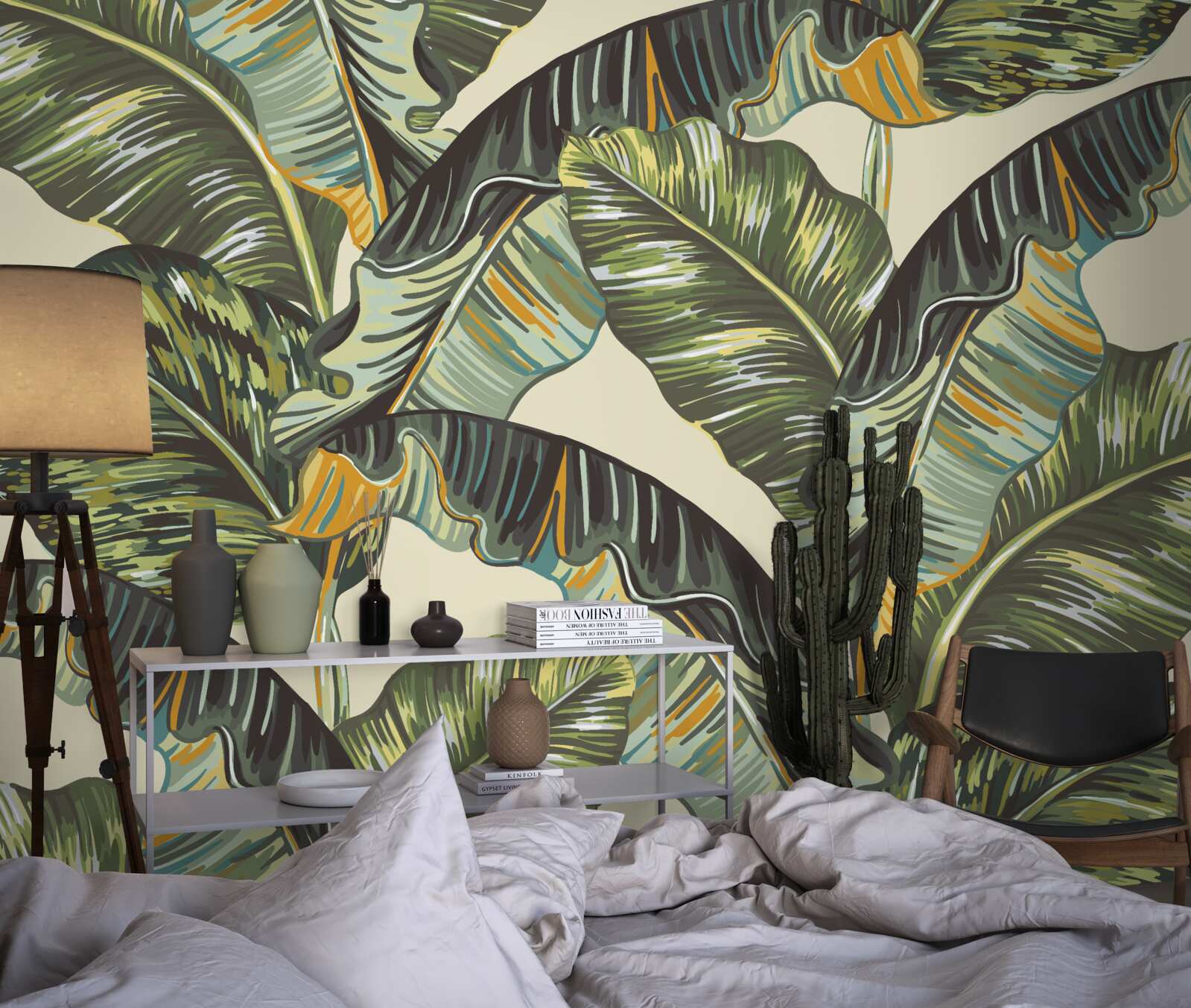 Фотошпалери багато відтінків на листі папороті