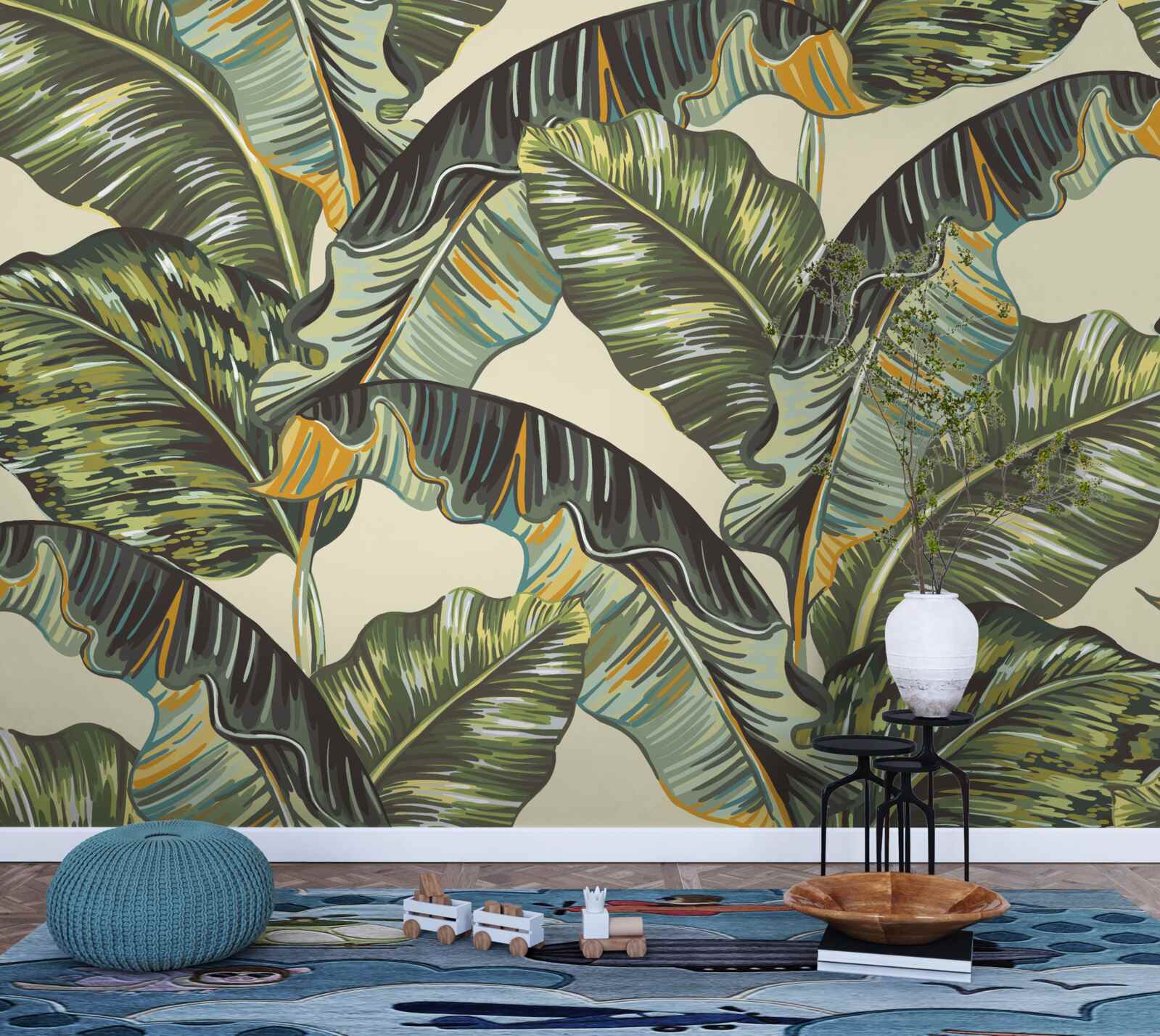 Фотошпалери багато відтінків на листі папороті