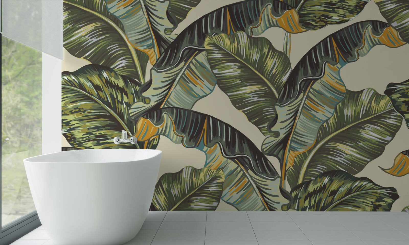 Фотошпалери багато відтінків на листі папороті