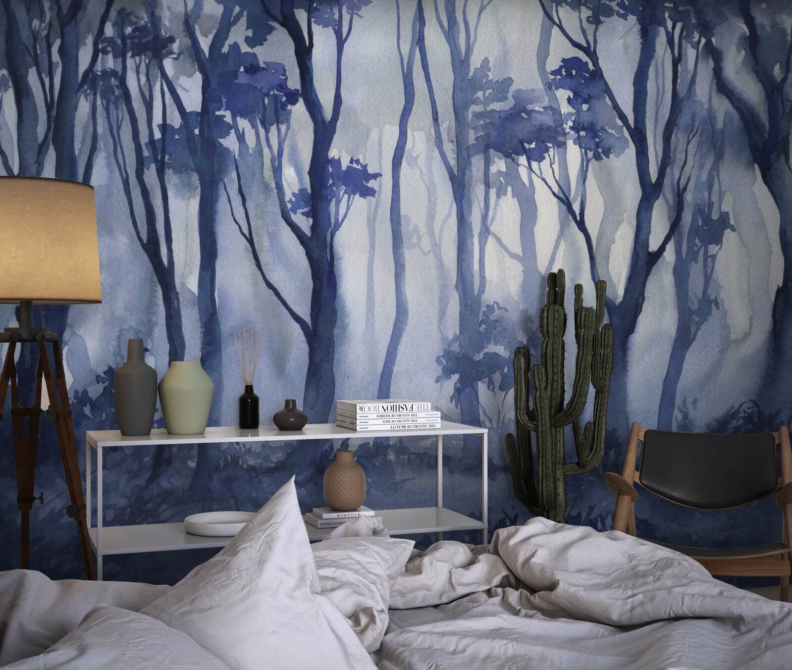 Фотошпалери густий туман у гущавині лісу