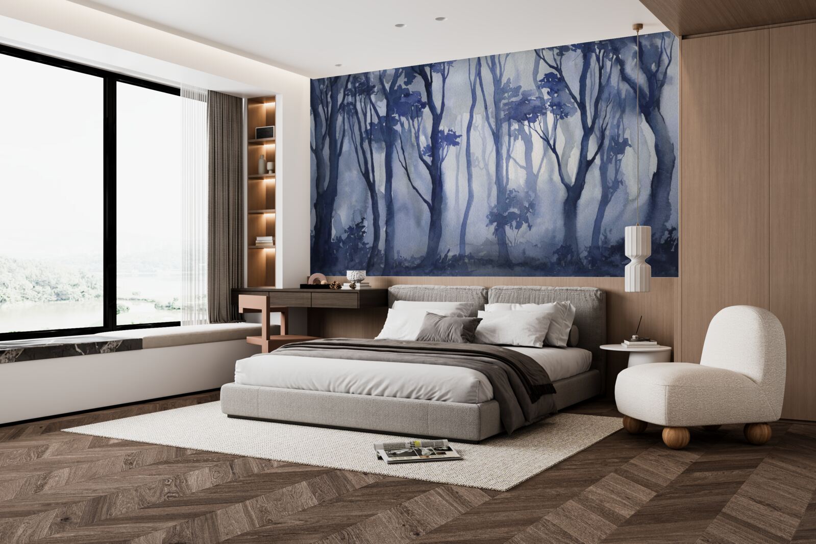 Фотошпалери густий туман у гущавині лісу