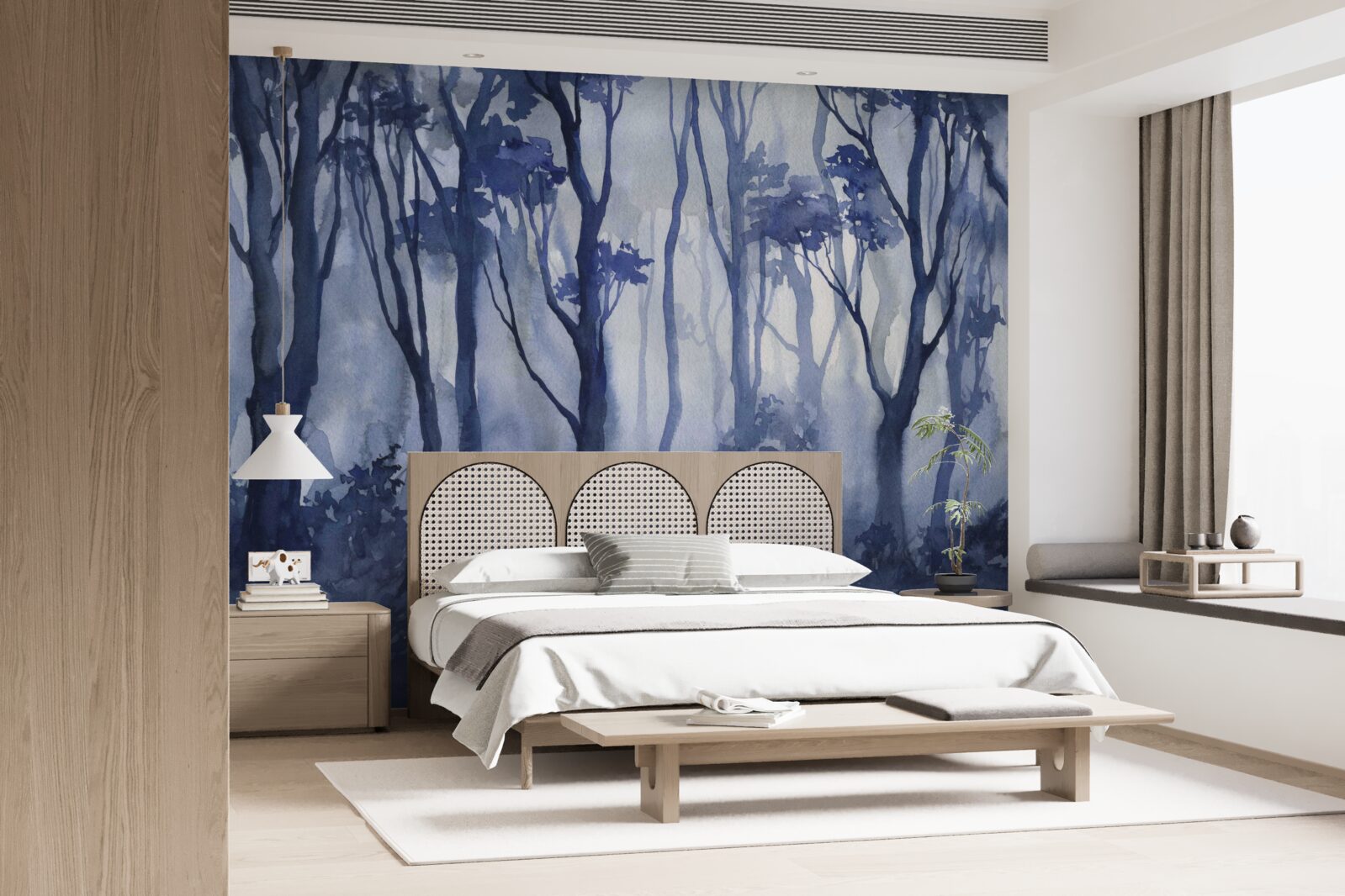 Фотошпалери густий туман у гущавині лісу