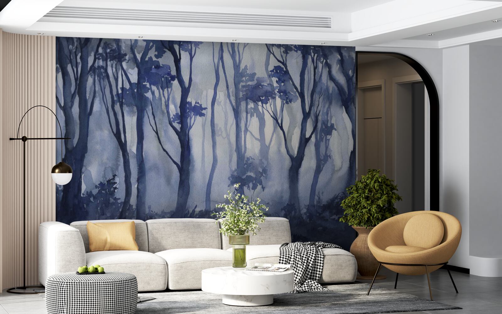 Фотошпалери густий туман у гущавині лісу