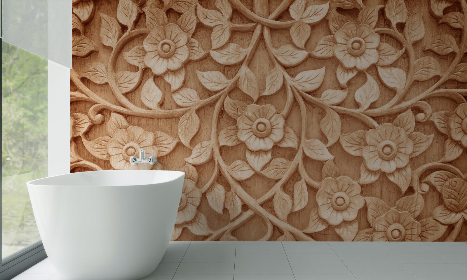 Фотошпалери текстура квітів з дерева