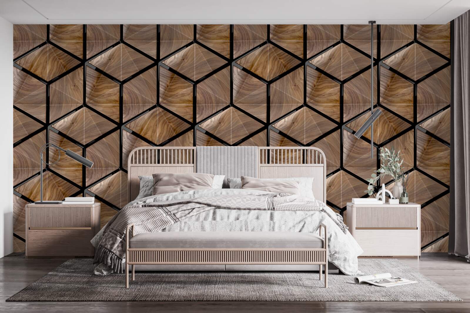 Фотошпалери візерунки геометричних фігур на паркеті