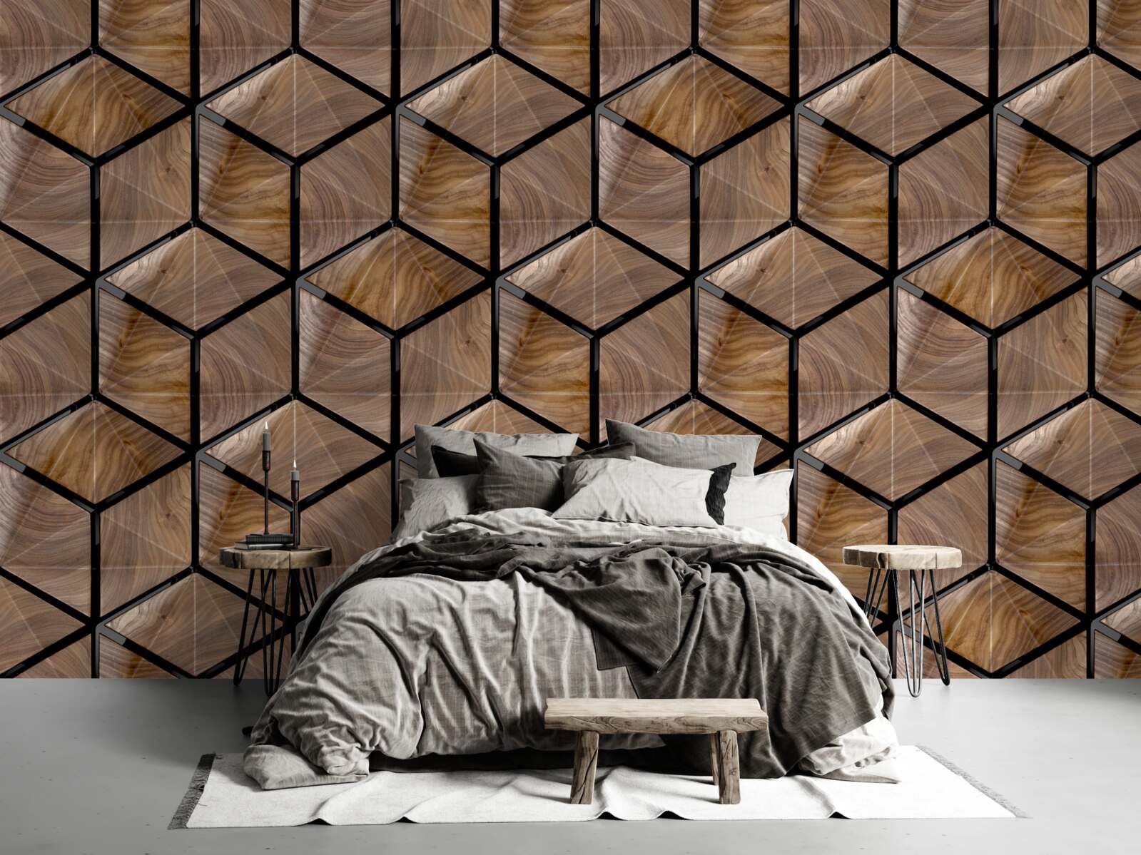 Фотошпалери візерунки геометричних фігур на паркеті