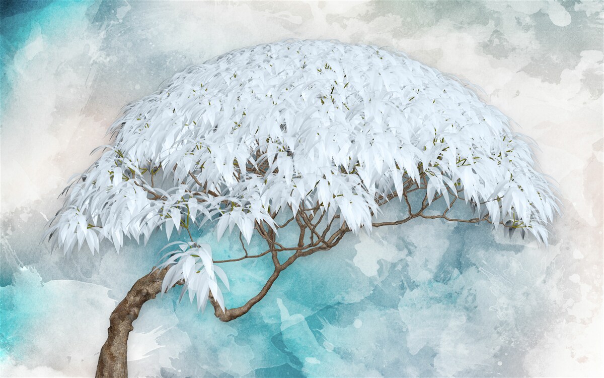 Фотошпалери під покровом ночі ховається білосніжна пишна папороть