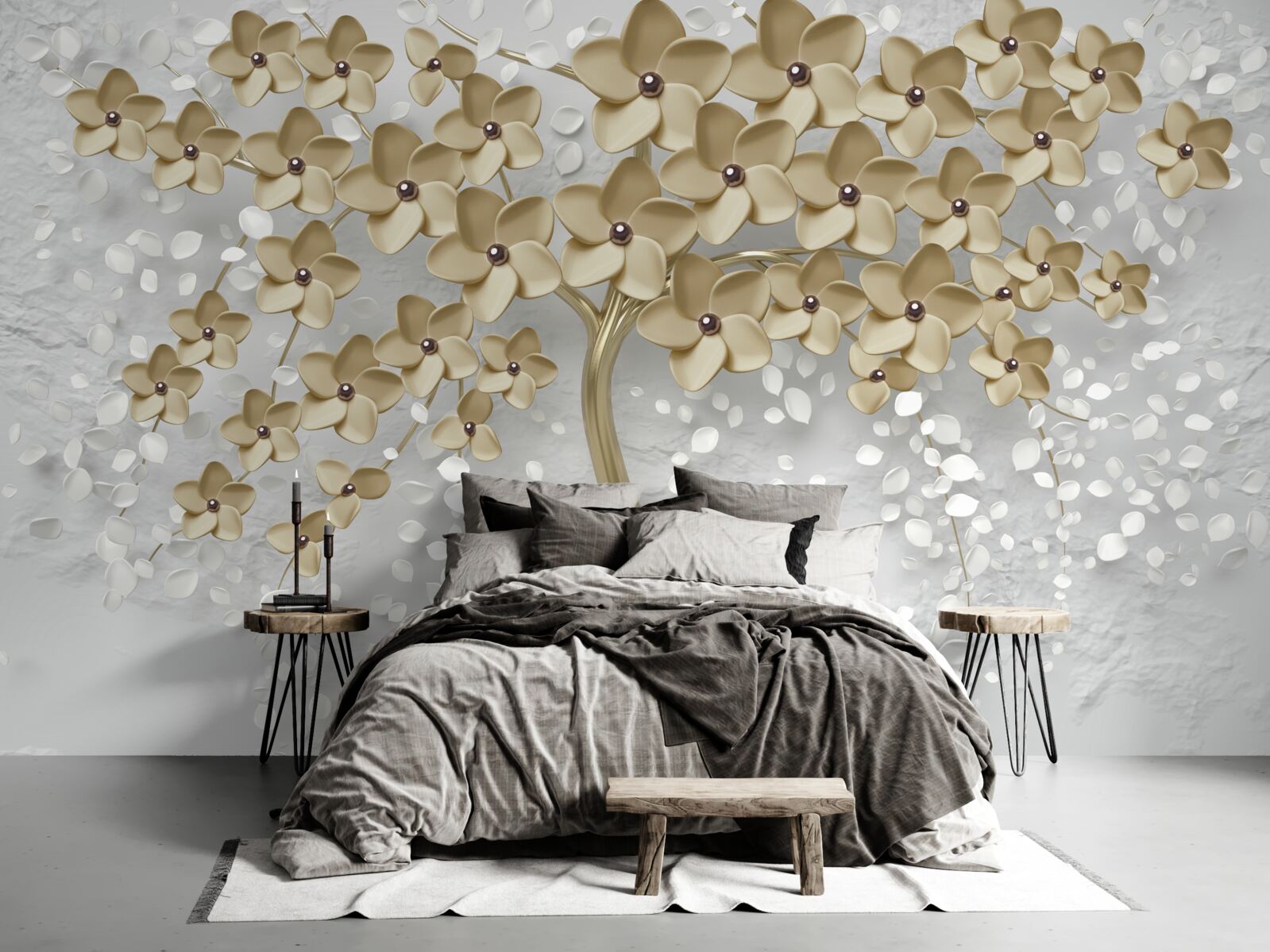 Фотошпалери дерево, всіяне золотими квітами