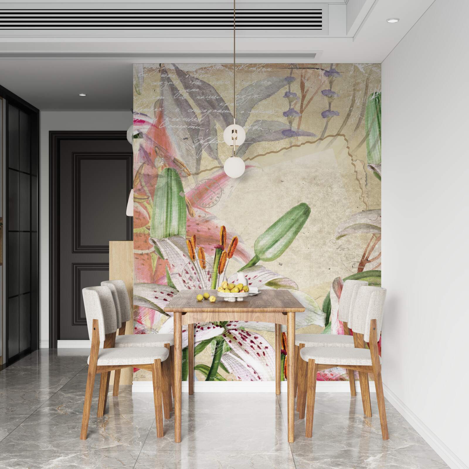 Фотошпалери білосніжні лілії у цвітінні