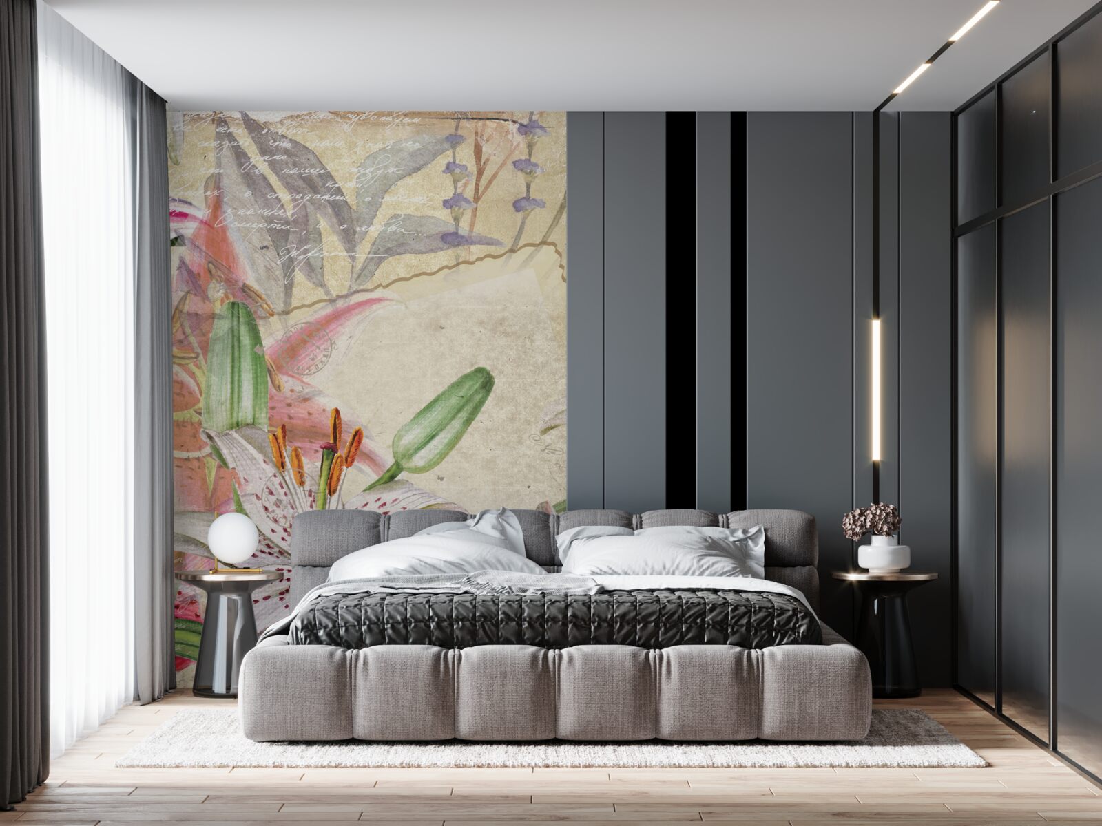 Фотошпалери білосніжні лілії у цвітінні