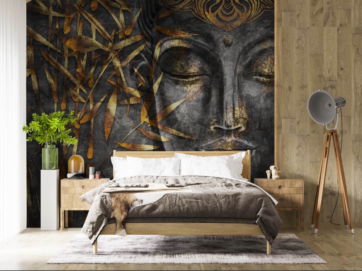 Фотошпалери дівчина в золоті