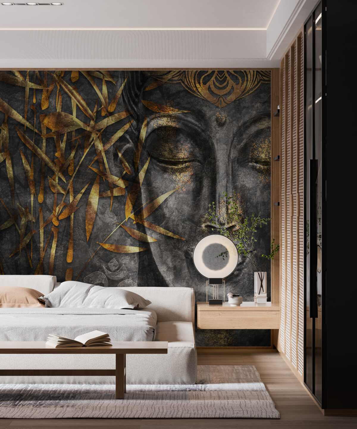 Фотошпалери дівчина в золоті