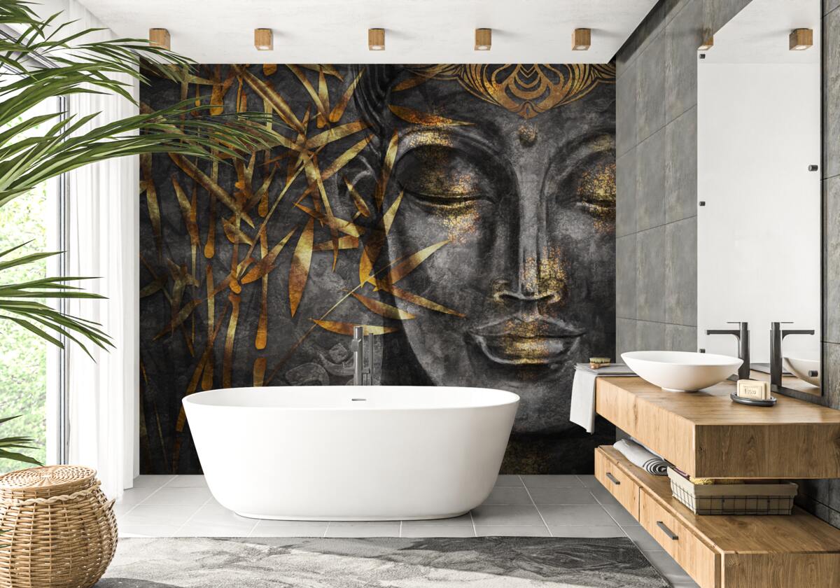 Фотошпалери дівчина в золоті