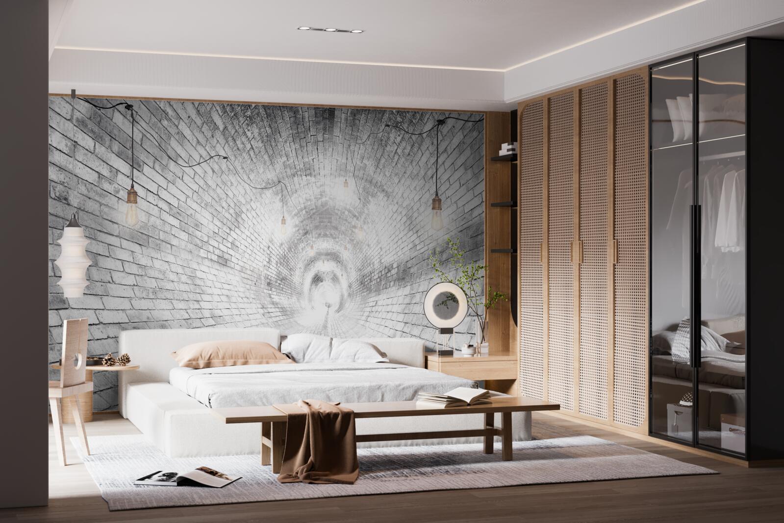 Фотошпалери цегляний тунель, який не має кінця