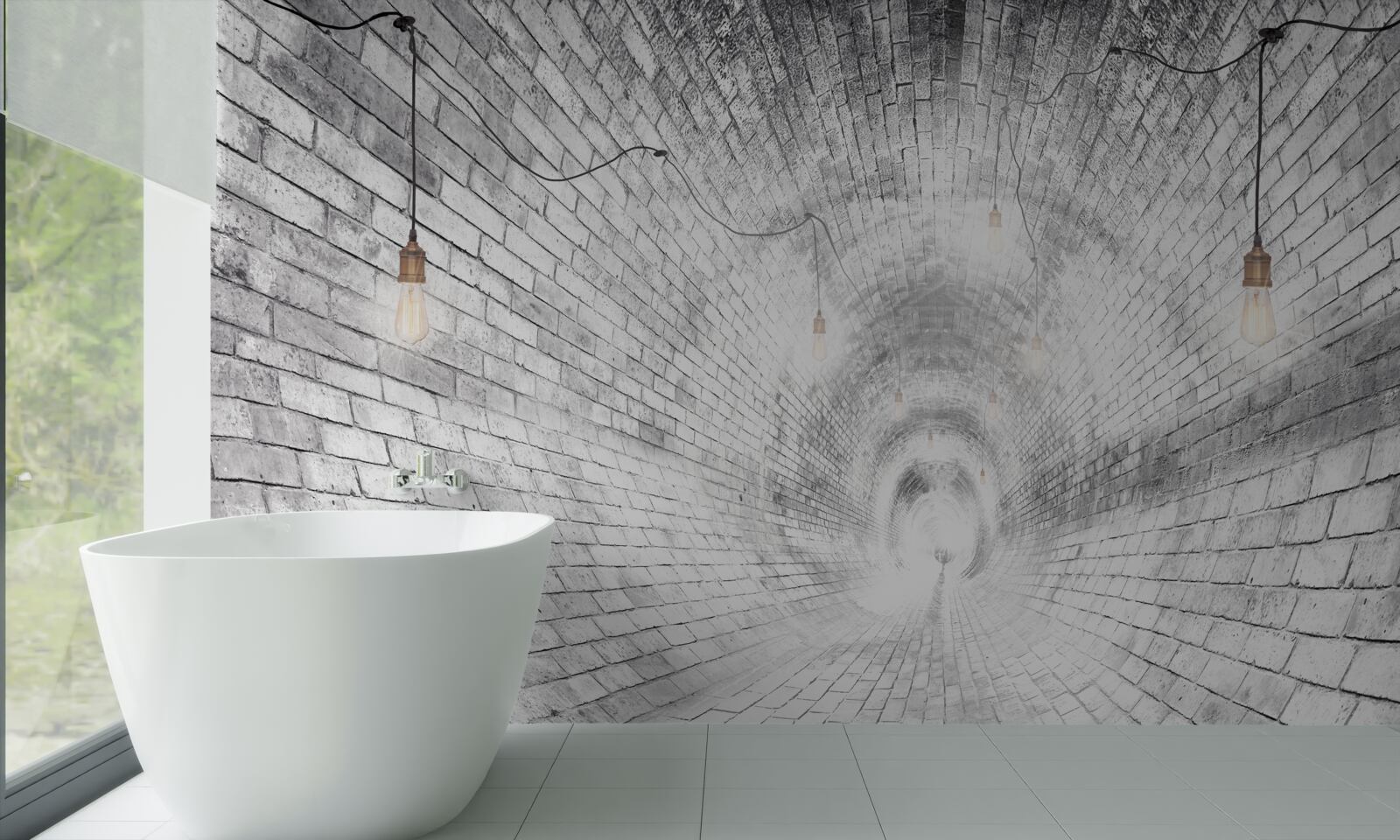 Фотошпалери цегляний тунель, який не має кінця