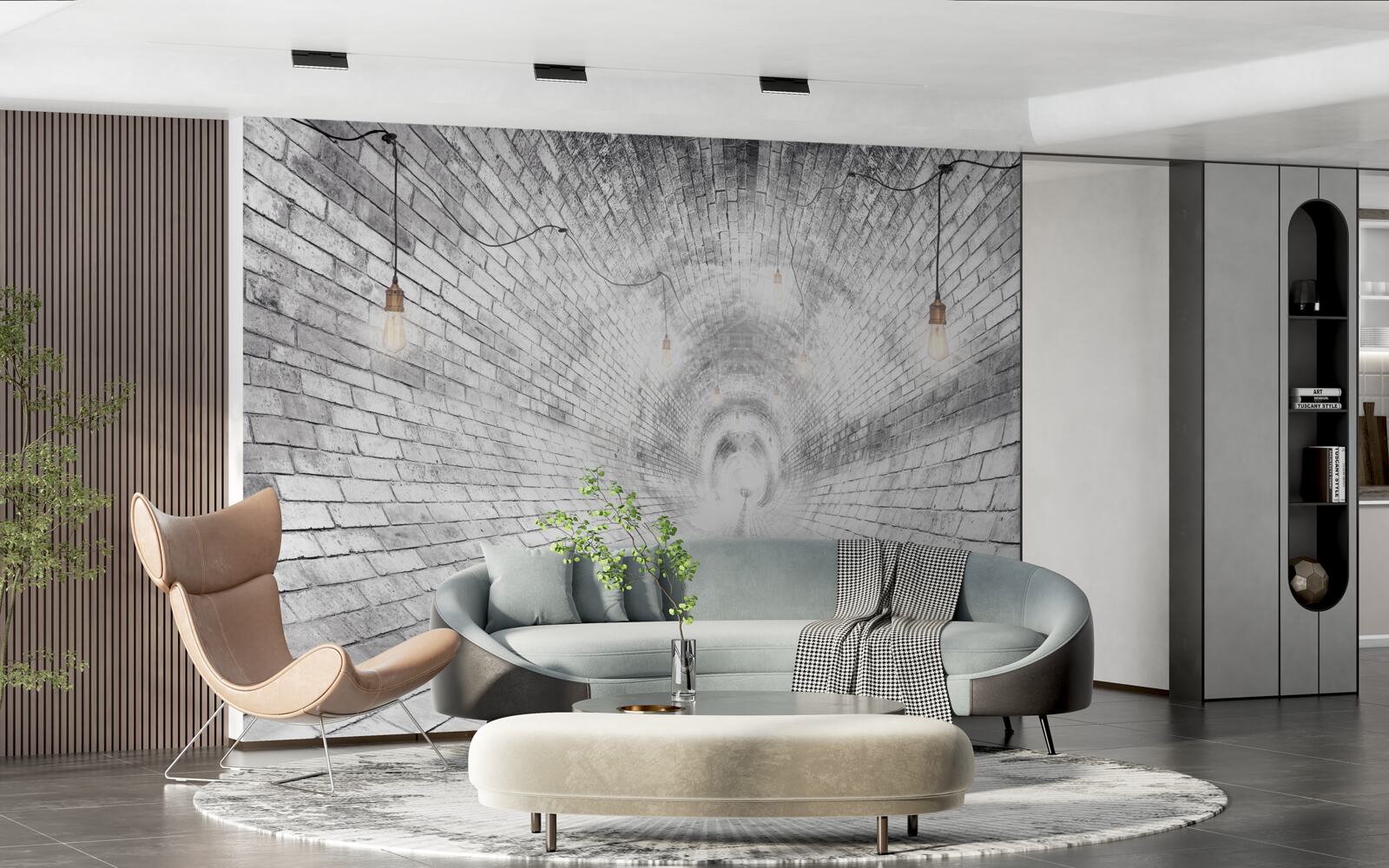 Фотошпалери цегляний тунель, який не має кінця