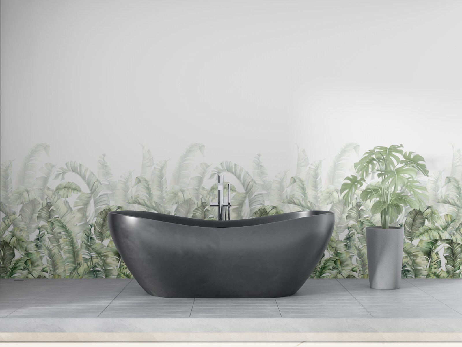 Фотошпалери густа біла папороть і туман