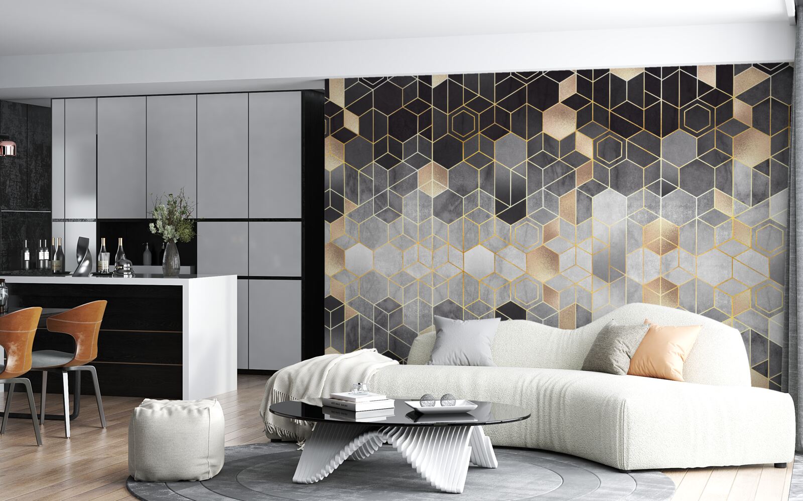 Фотошпалери абстрактне зображення зимового лісу в тумані