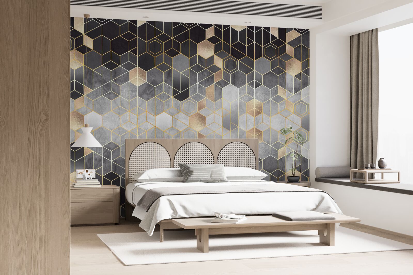 Фотошпалери абстрактне зображення зимового лісу в тумані