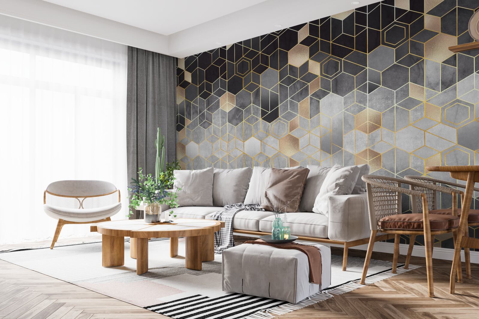 Фотошпалери абстрактне зображення зимового лісу в тумані