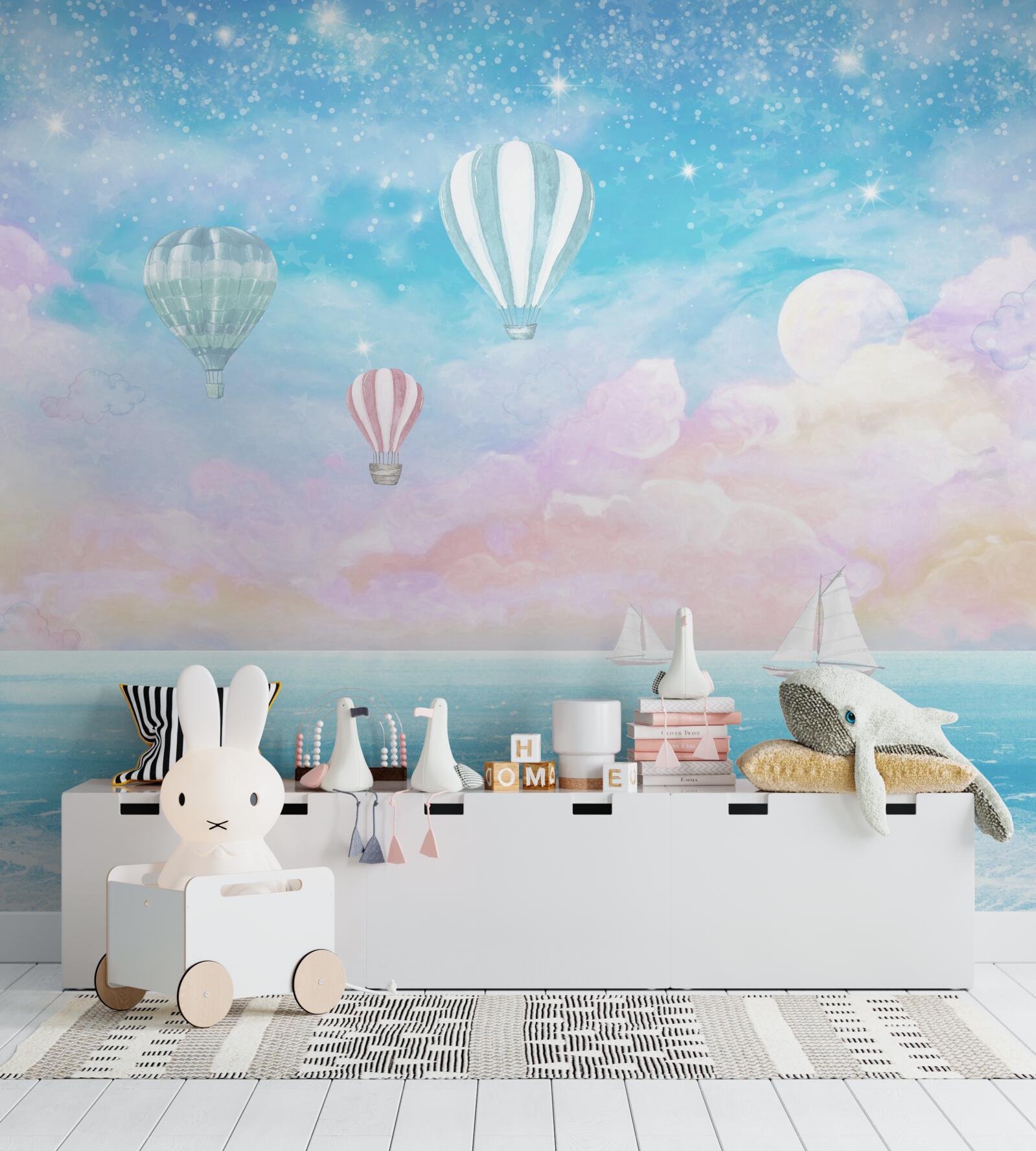 Фотошпалери м'ячі, що літають над човнами