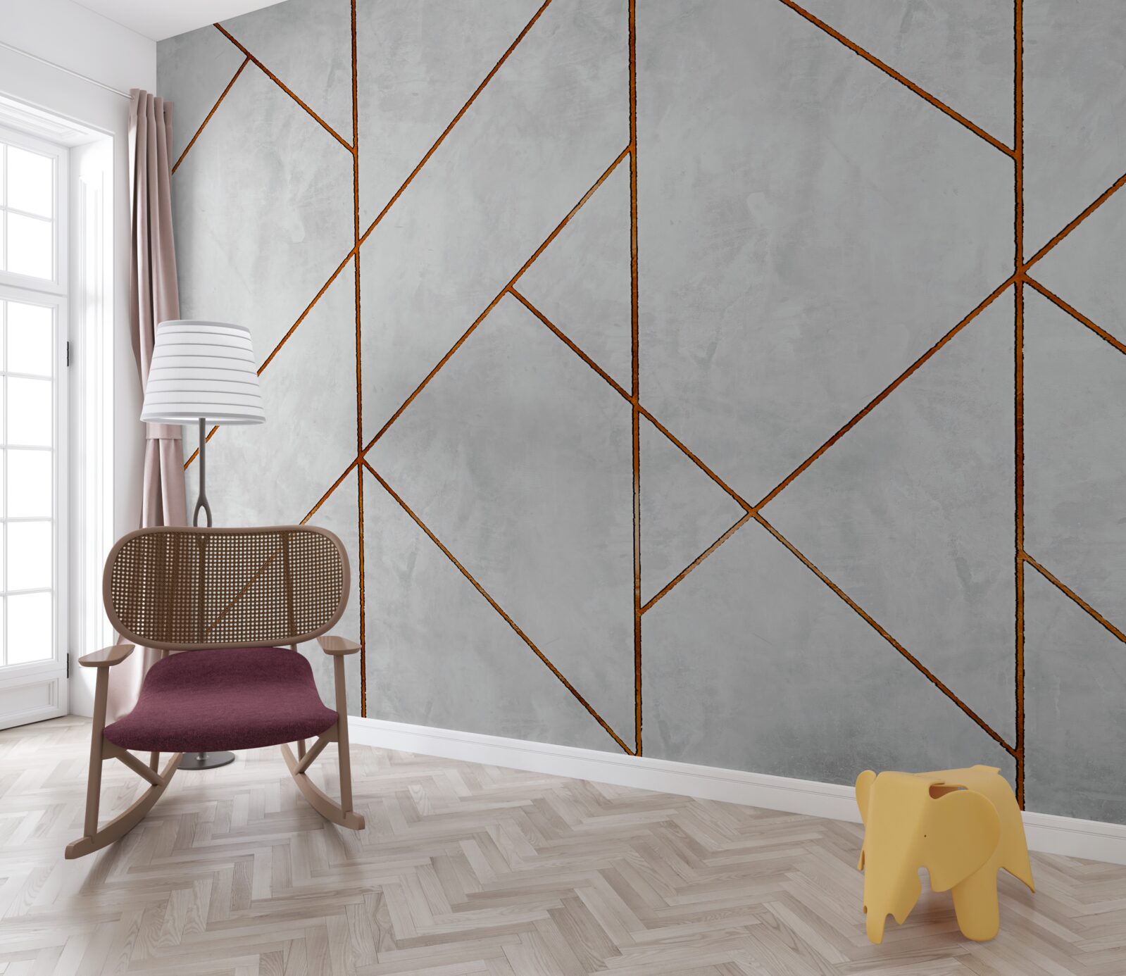 Фотошпалери сірий мармур із золотистими прожилками