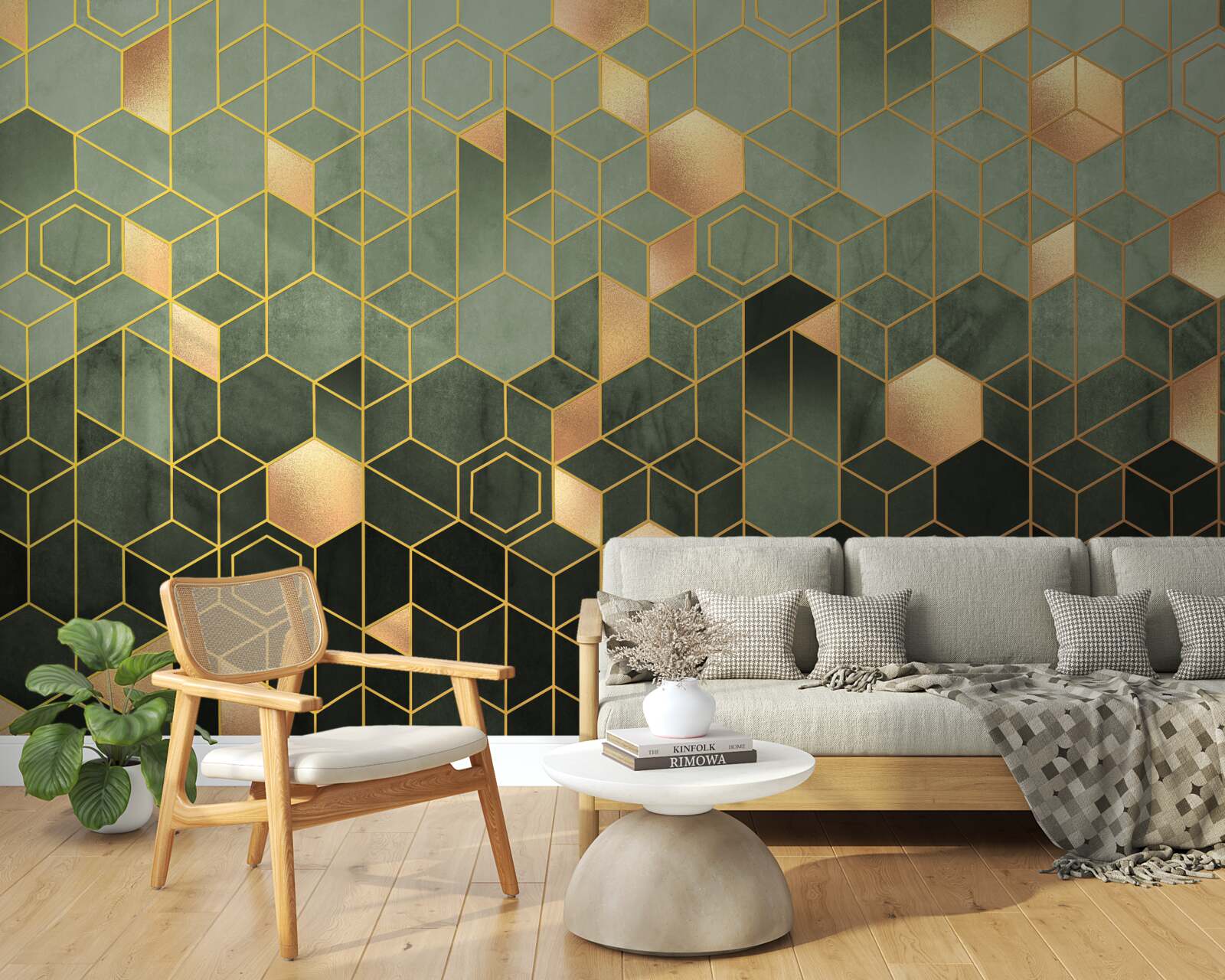 Фотошпалери ліс оповитий нічним туманом, що створює абстрактні образи