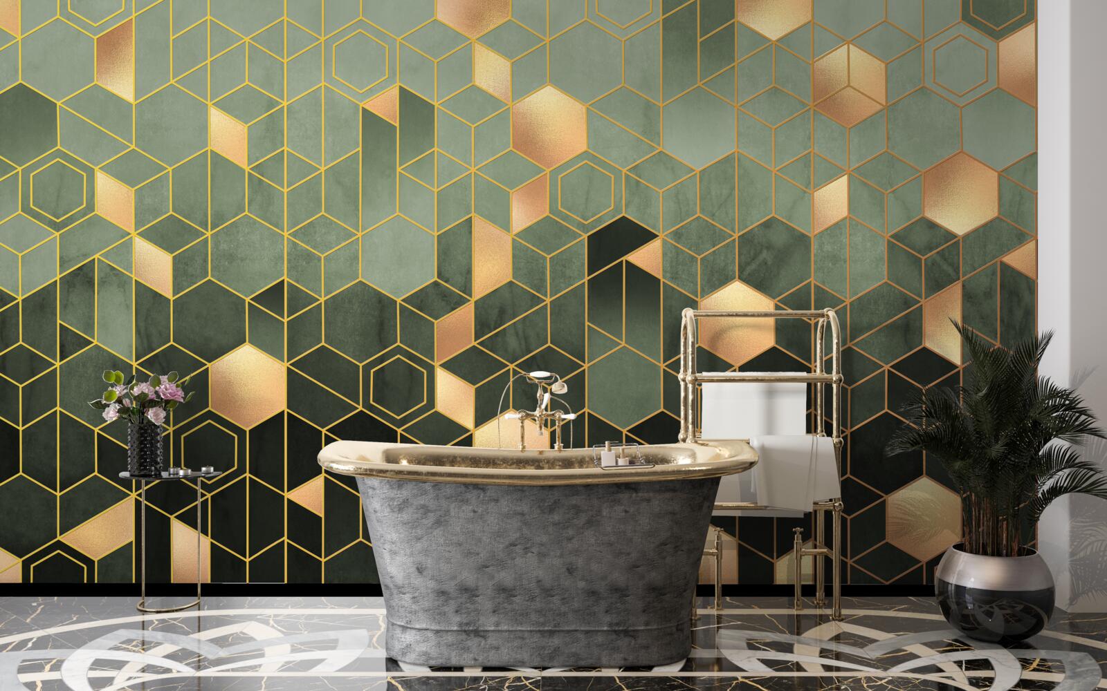 Фотошпалери ліс оповитий нічним туманом, що створює абстрактні образи