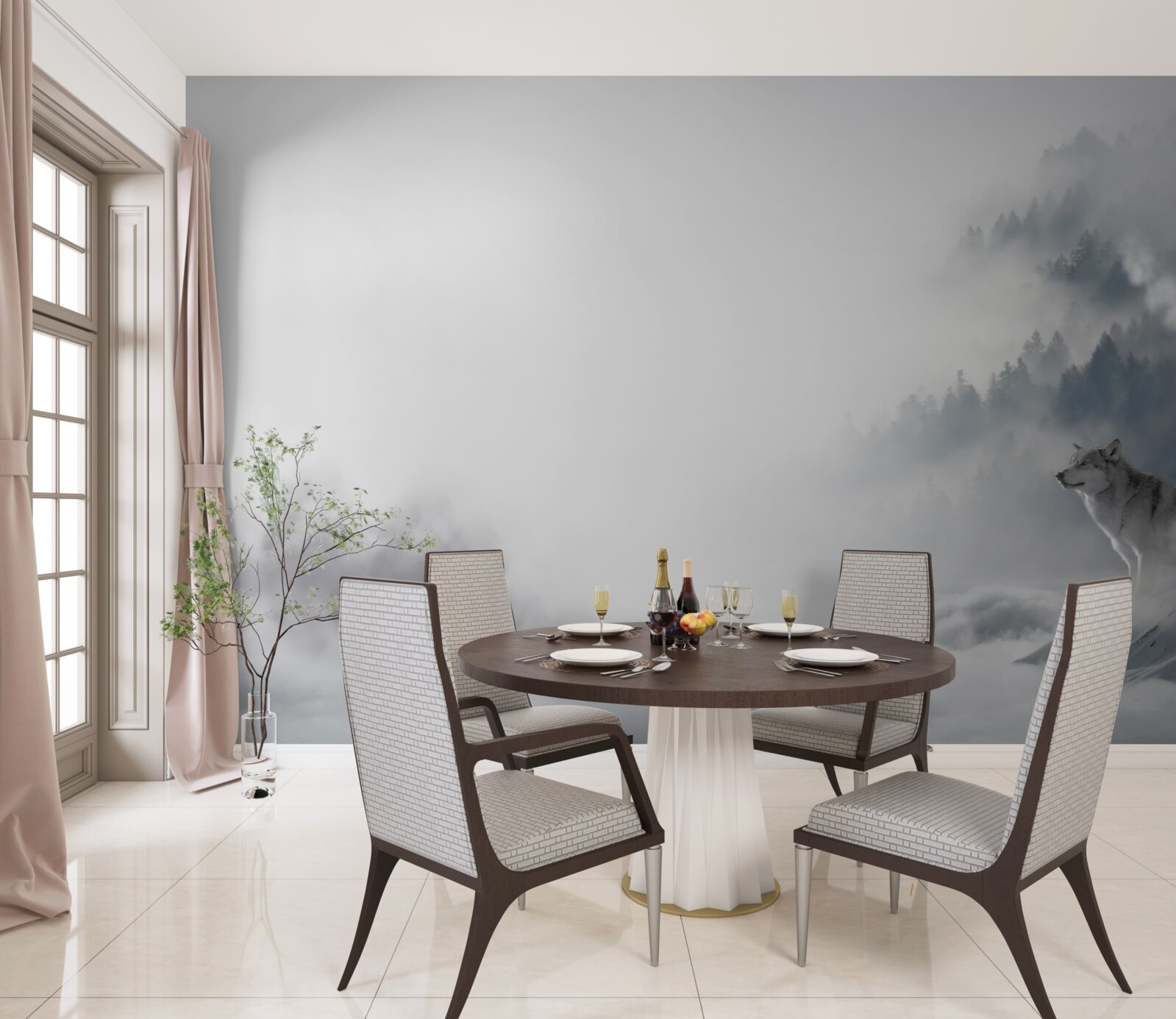 Фотошпалери у зимовому лісі чути виття вовків