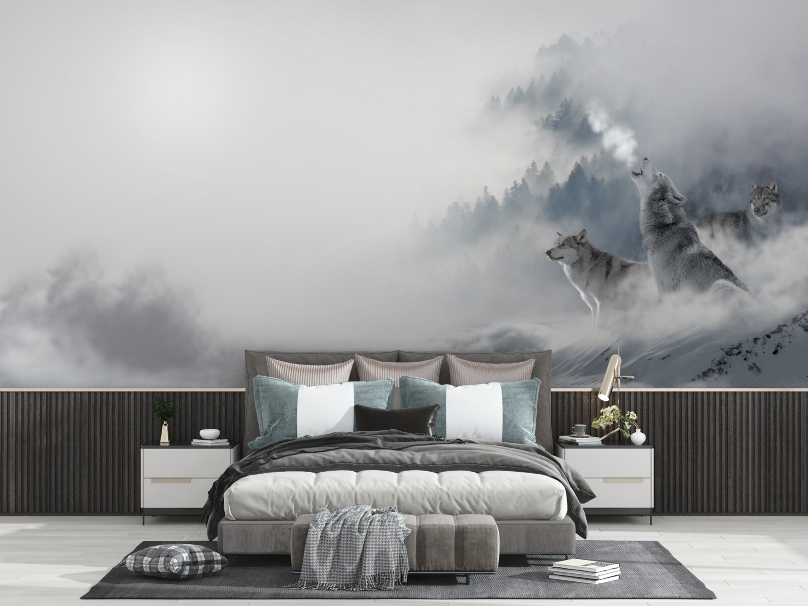 Фотошпалери у зимовому лісі чути виття вовків