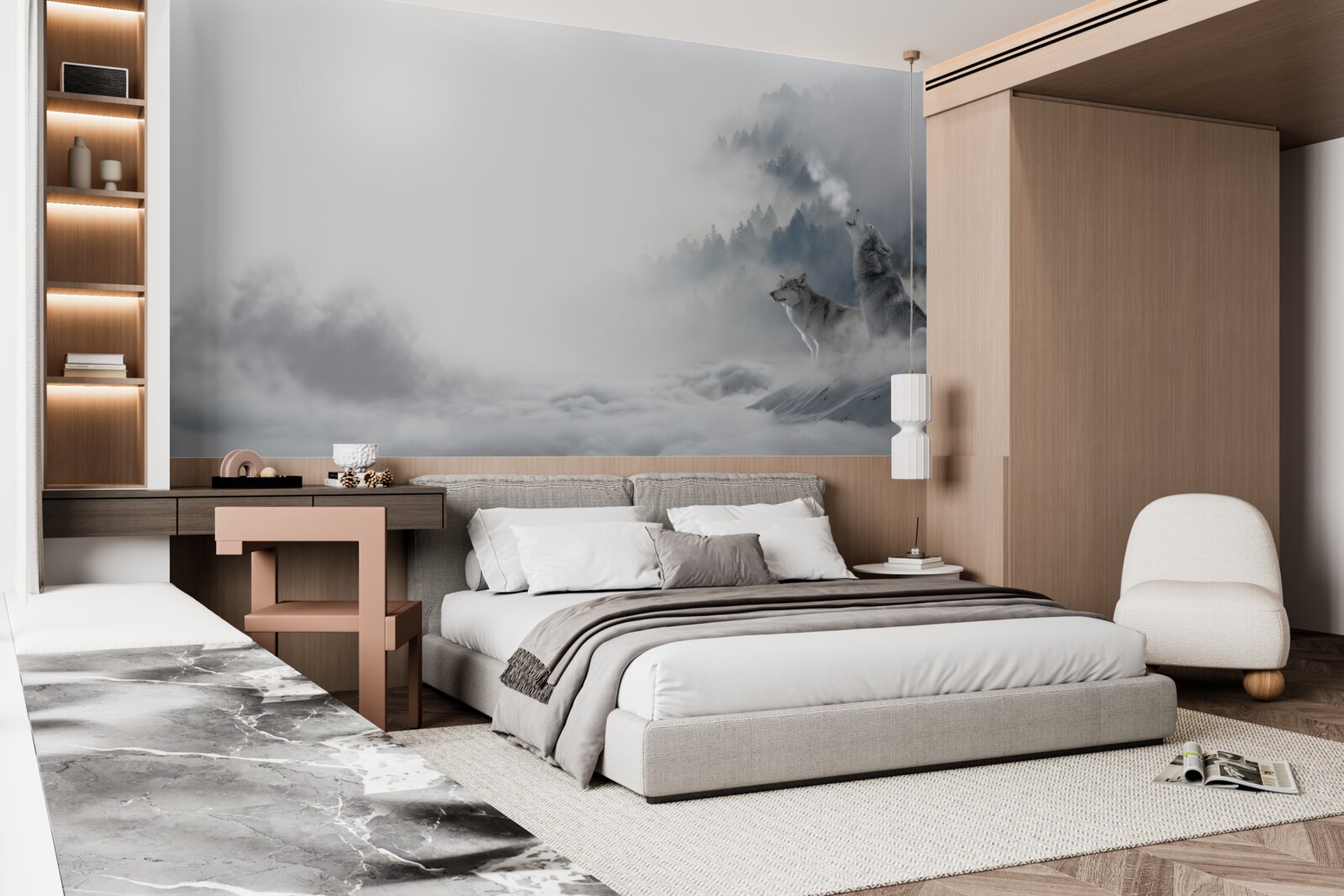 Фотошпалери у зимовому лісі чути виття вовків